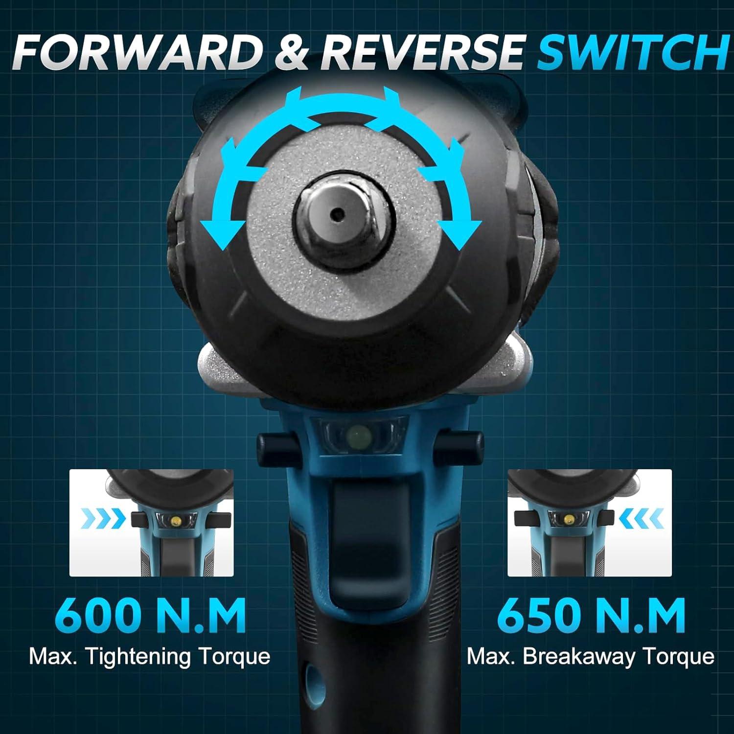 Llave de impacto inalámbrica SPICIMOMO 600N.m 20V 2 baterías