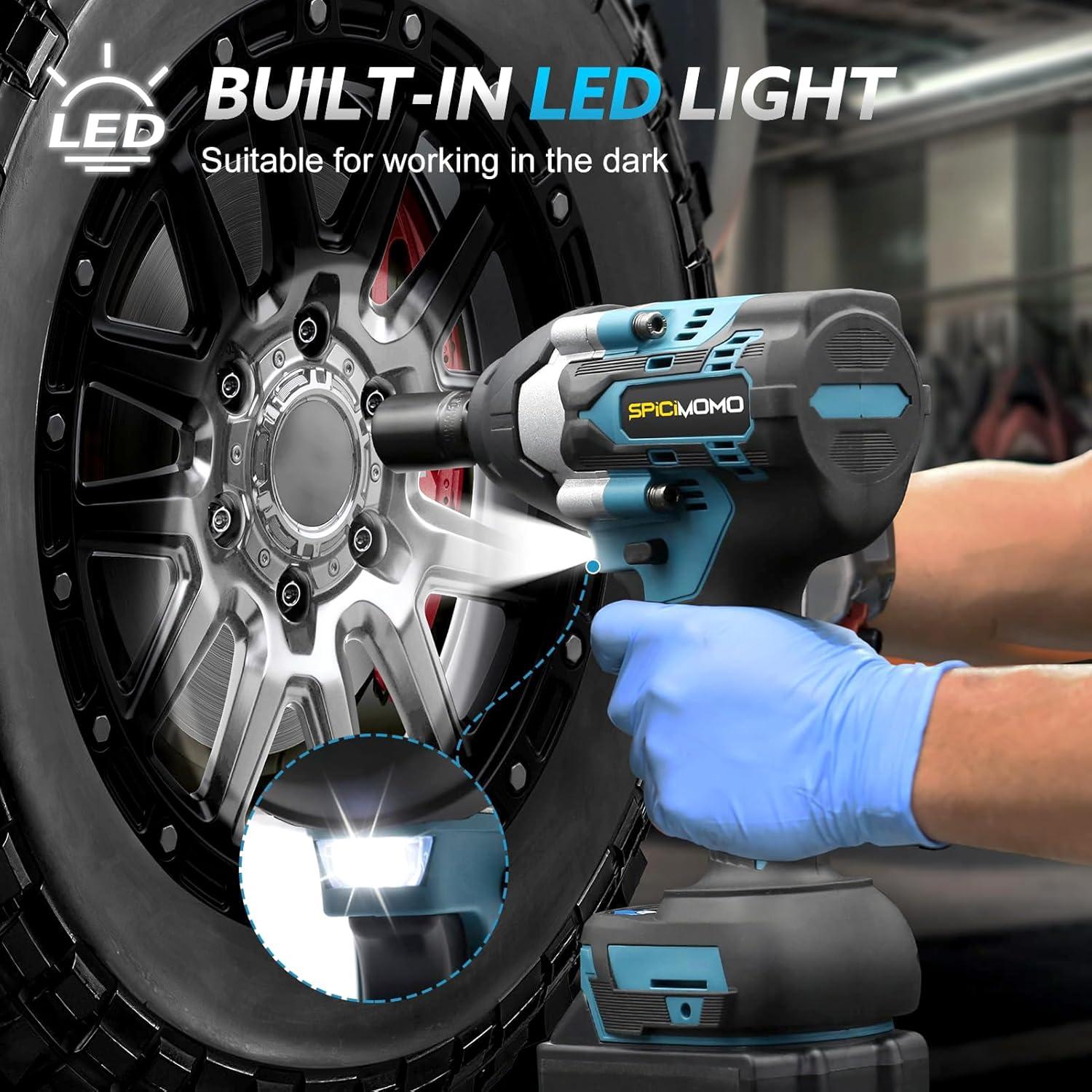 Llave de impacto inalámbrica SPICIMOMO 600N.m 20V 2 baterías