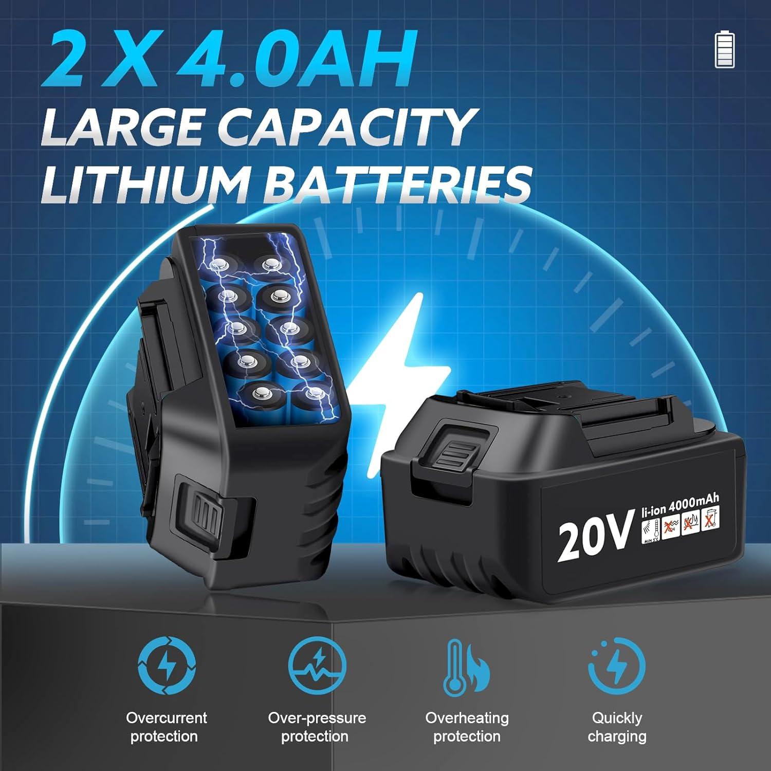 Llave de impacto inalámbrica SPICIMOMO 600N.m 20V 2 baterías