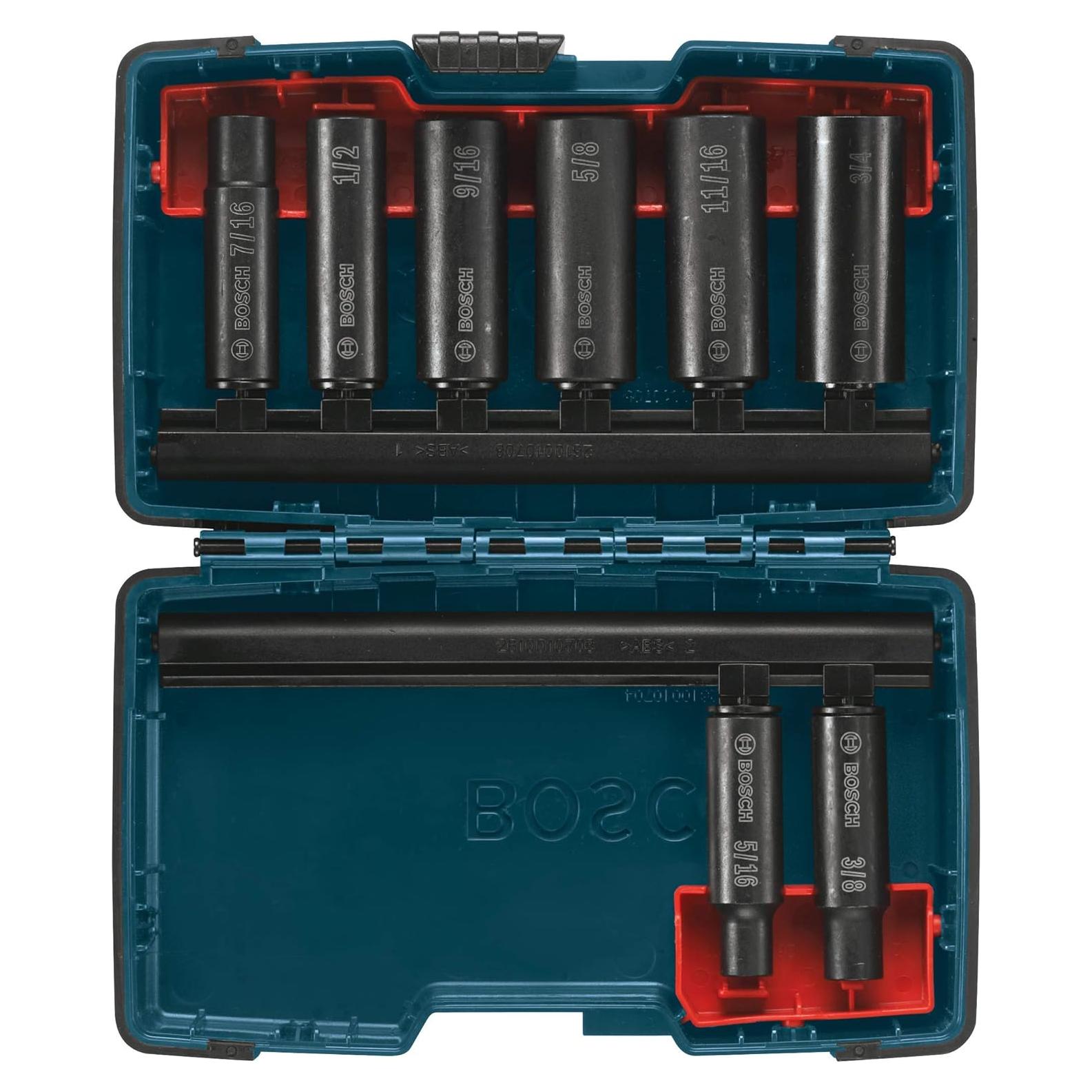 Juego de Sockets Profundos Bosch 27285 8 Piezas 3/8"