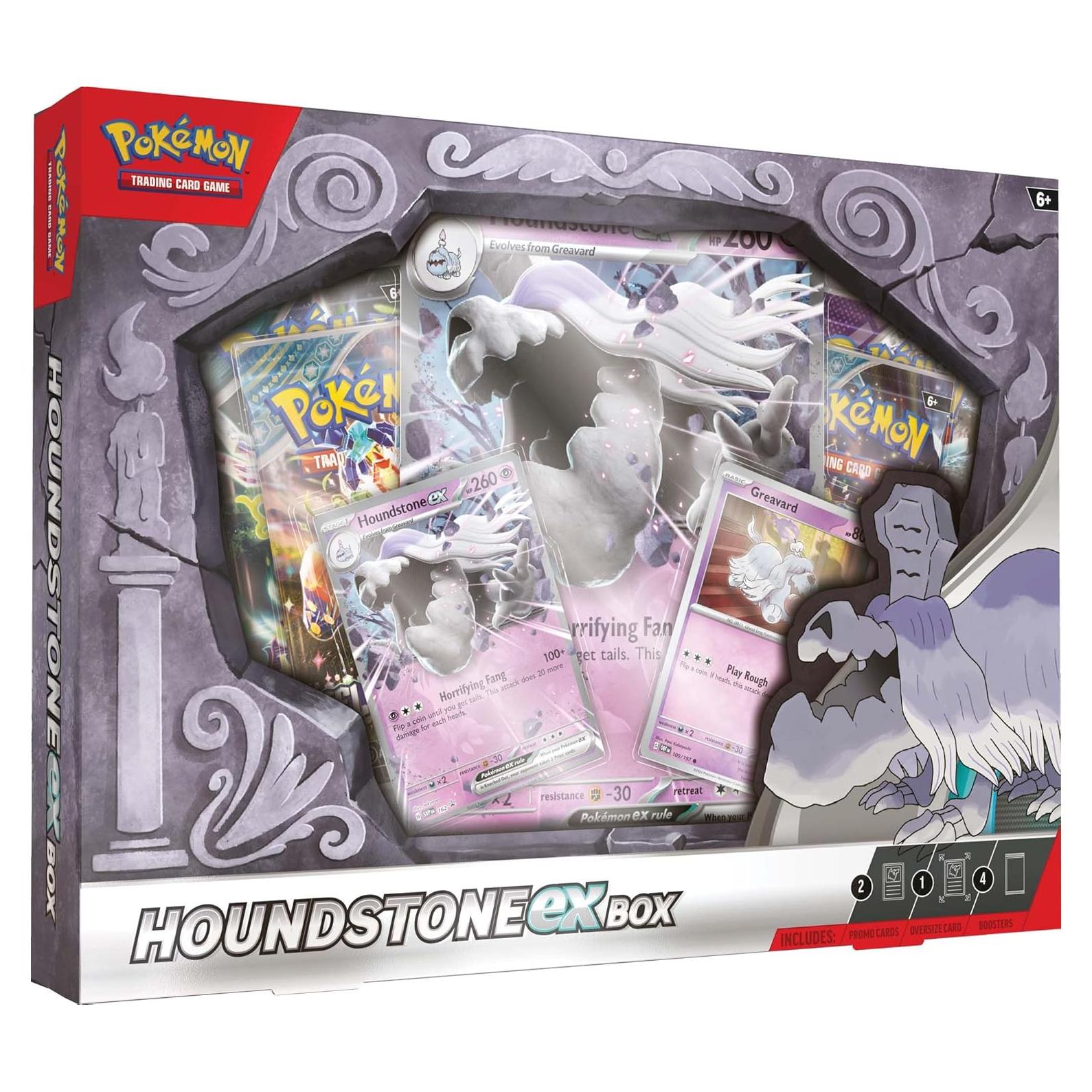 Pokémon TCG Houndstone ex Box - 4 Paquetes + Cartas Promo