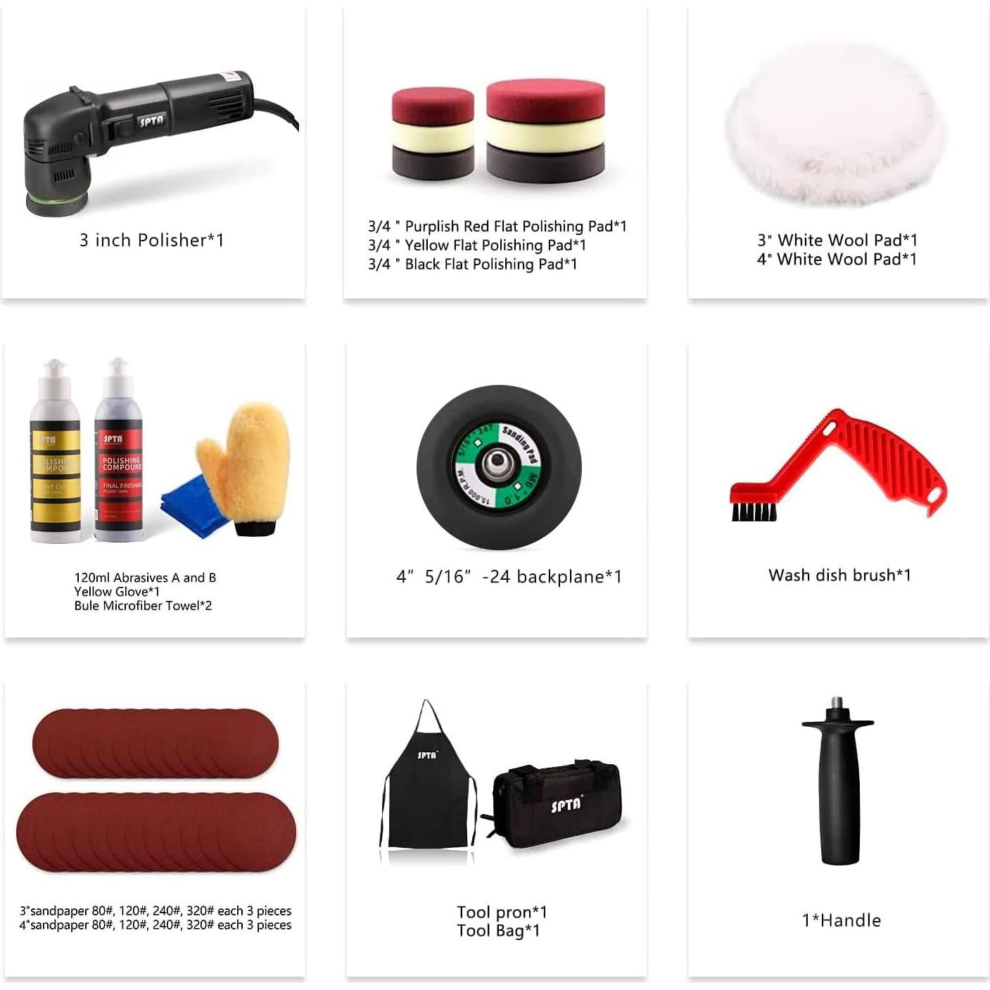 Pulidora Orbital Mini SPTA 3" 780W Velocidad Variable