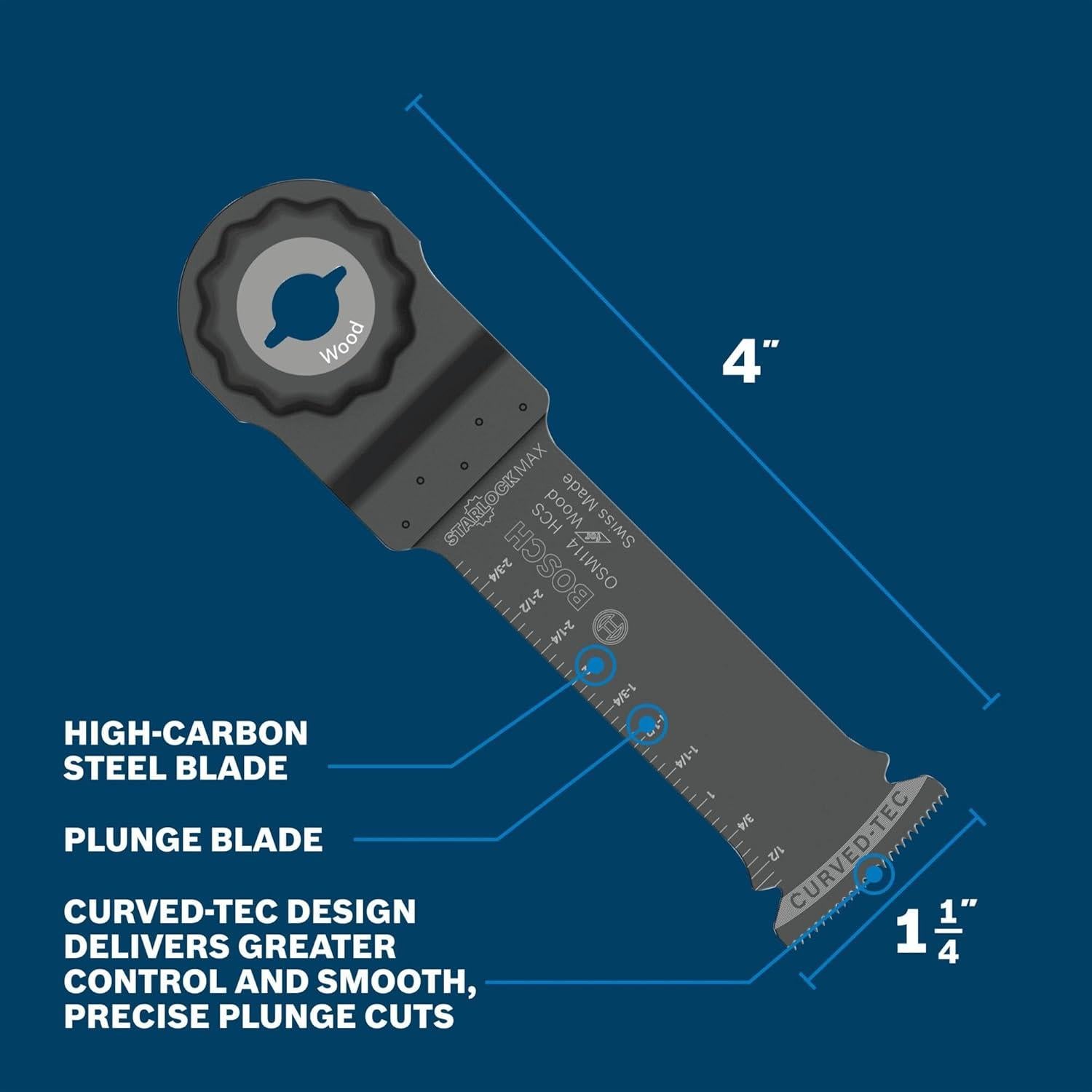 Cuchilla de Corte Bosch OSM114 3,18 cm StarlockMax Acero