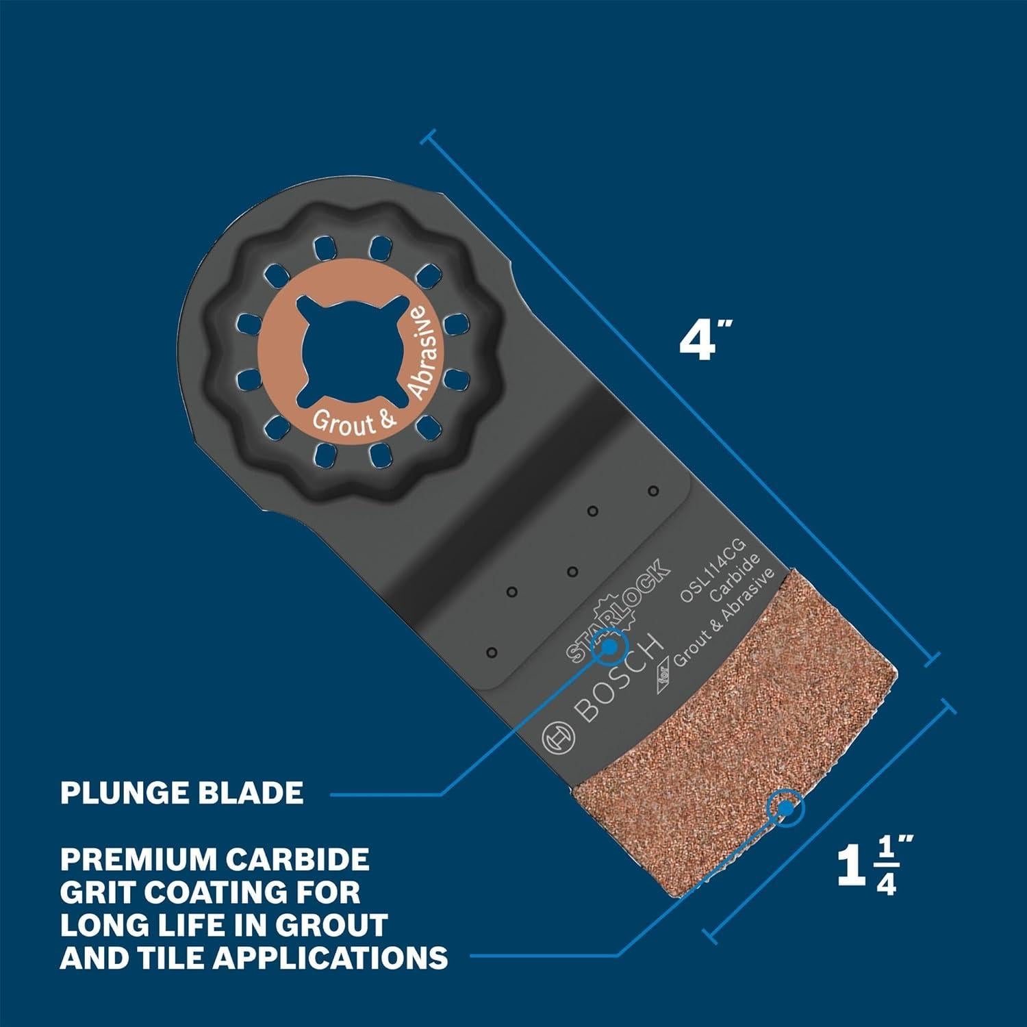 Cuchilla de Corte Bosch OSL114CG 3,18 cm Carburo Starlock