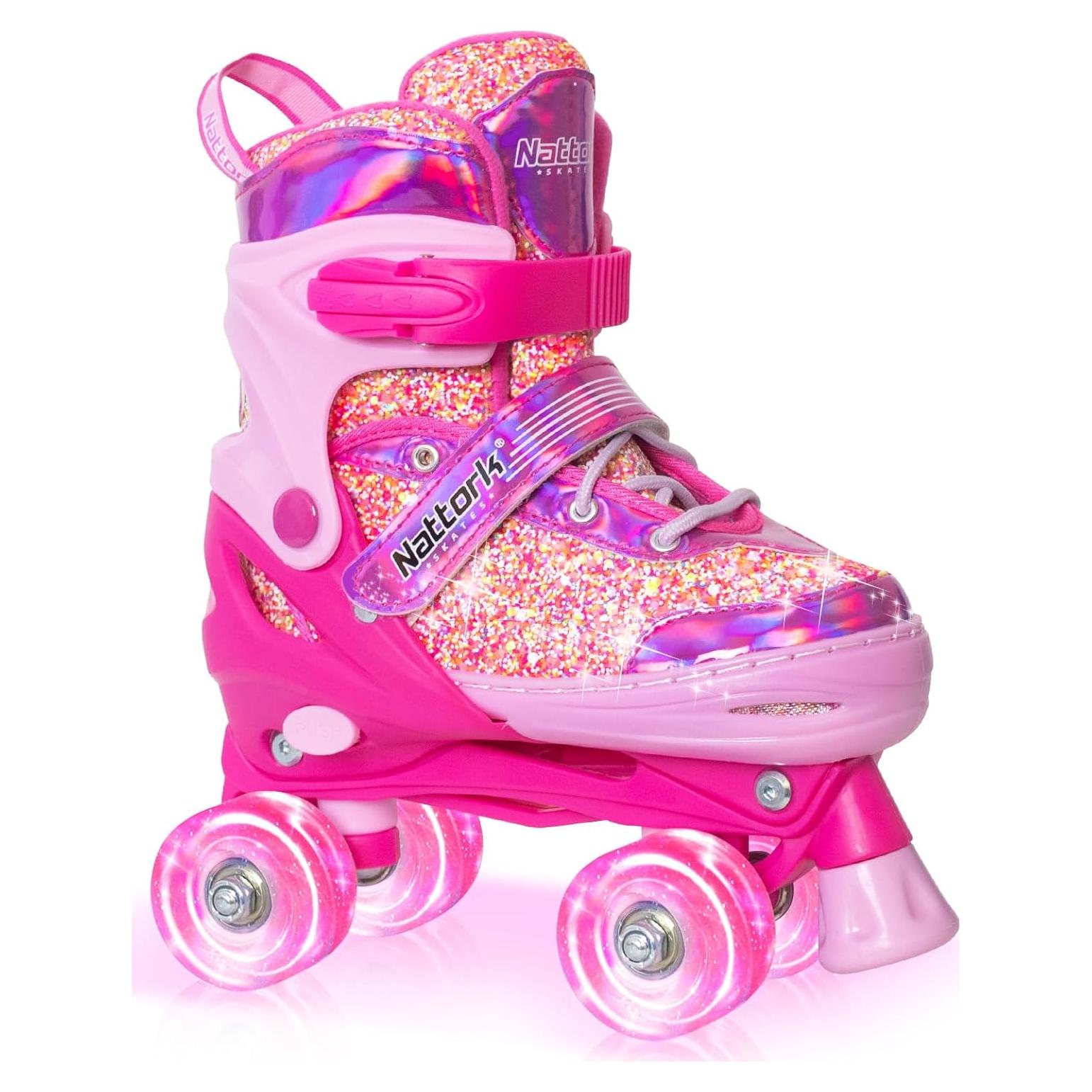 Patines en línea Nattork para niños, 4 tamaños ajustables