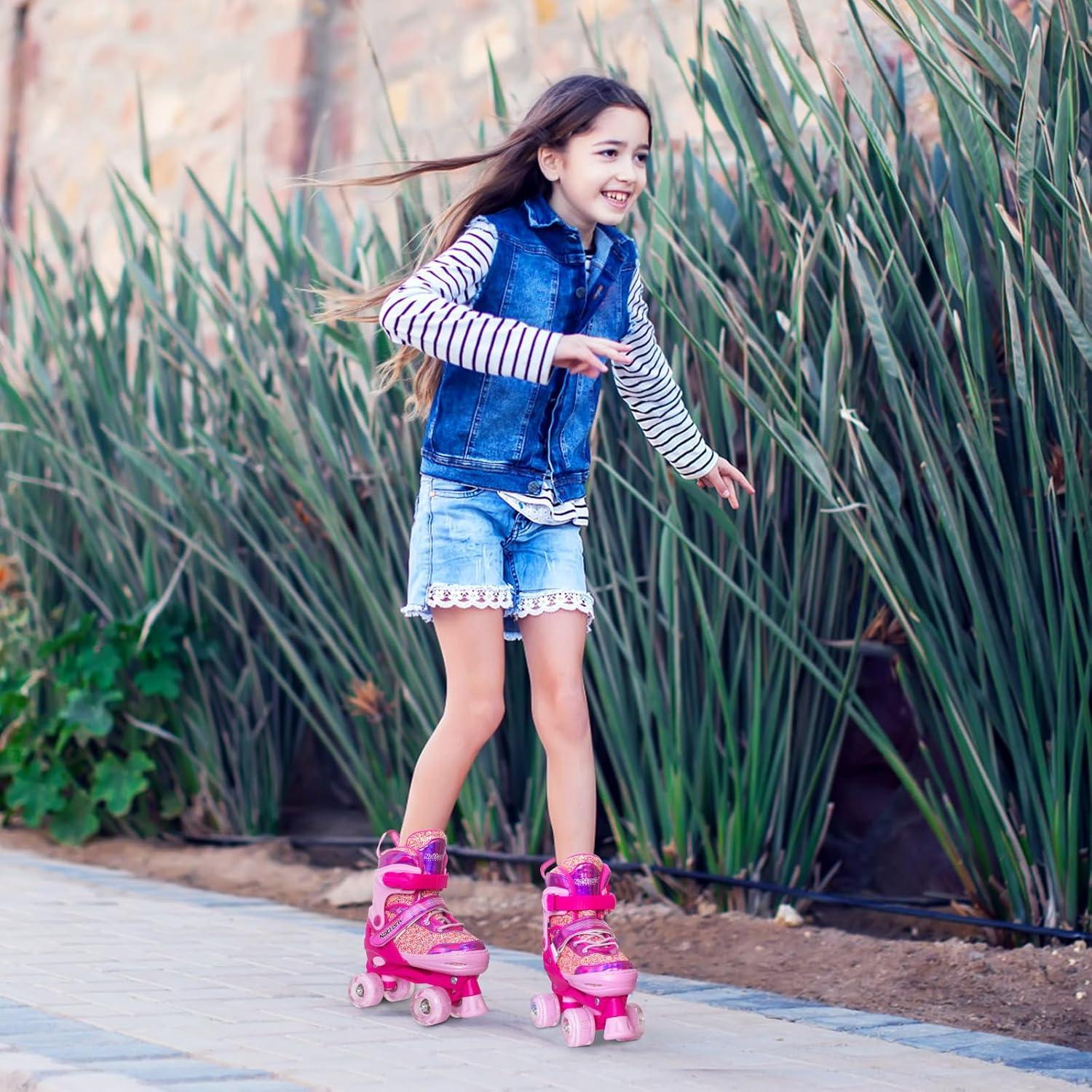 Patines en línea Nattork para niños, 4 tamaños ajustables