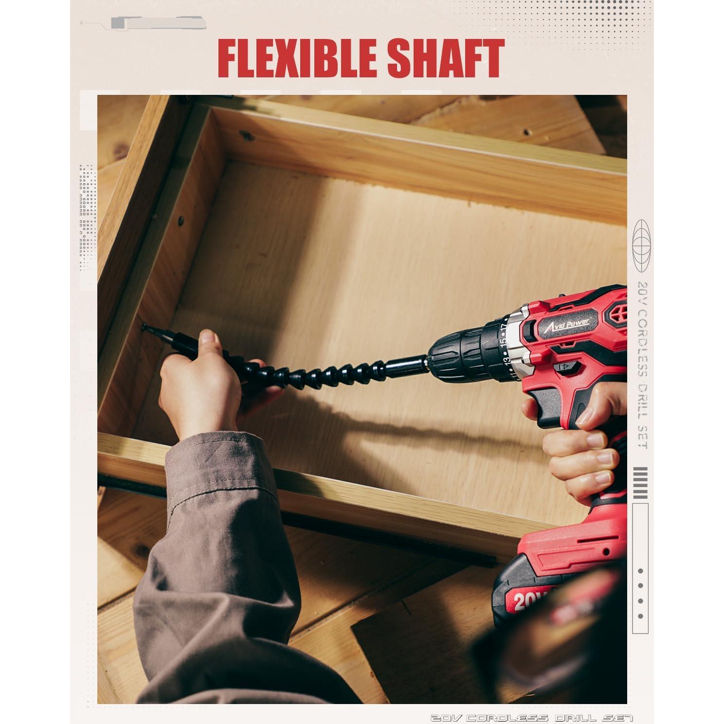 Taladro Inalámbrico AVID POWER 20V 2 Velocidades 22 Piezas