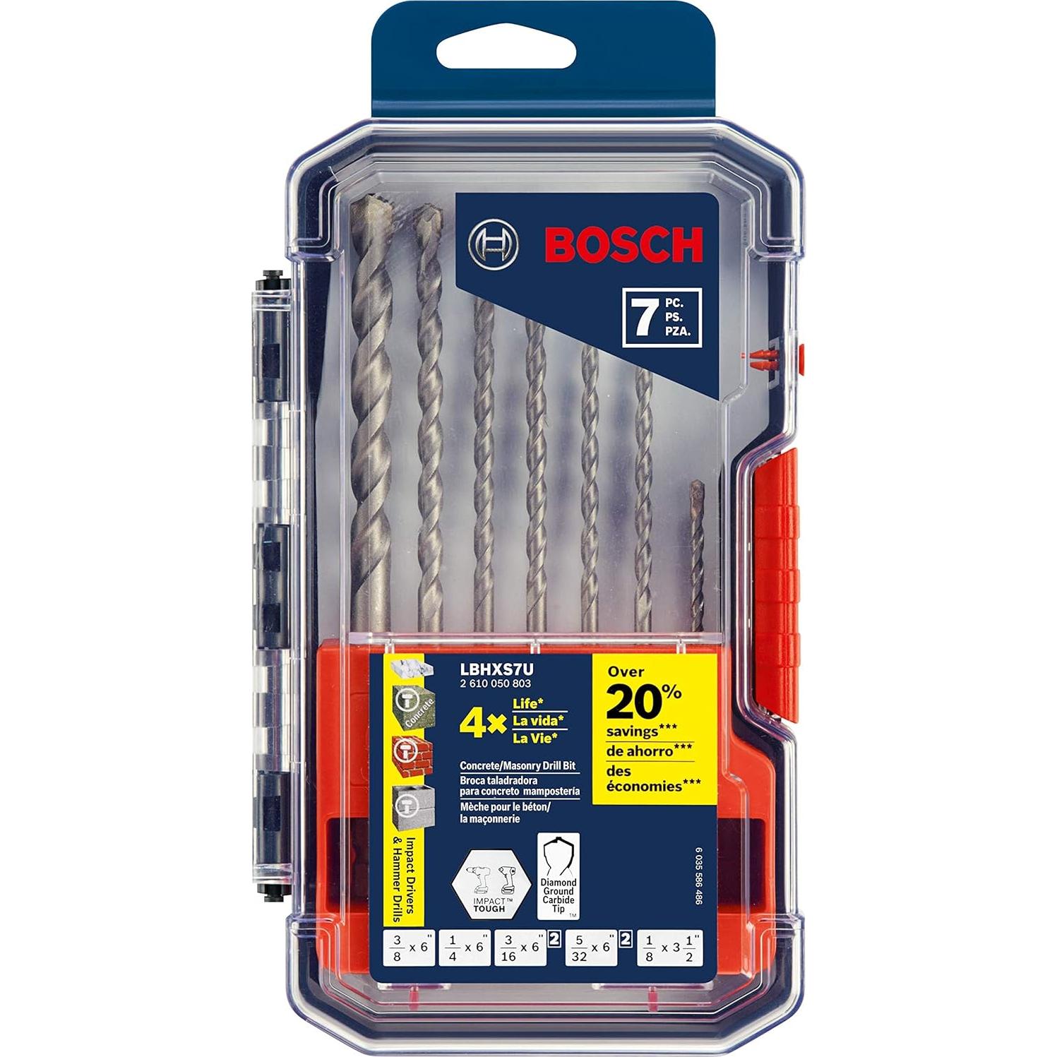 Conjunto de brocas para mampostería Bosch 7 piezas hexagonal