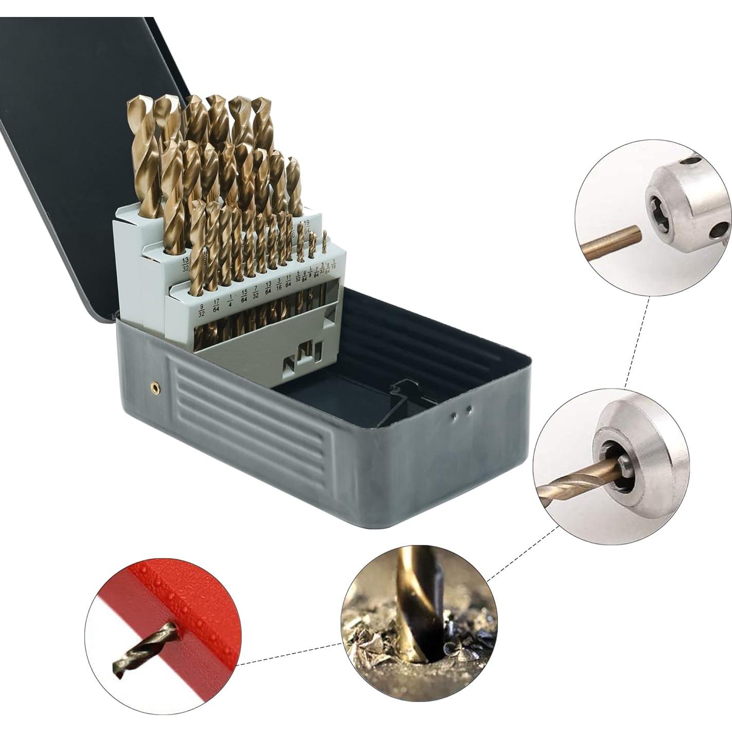 Juego de 29 Brocas de Cobalto GMTOOLS M35 1.5-12.7mm