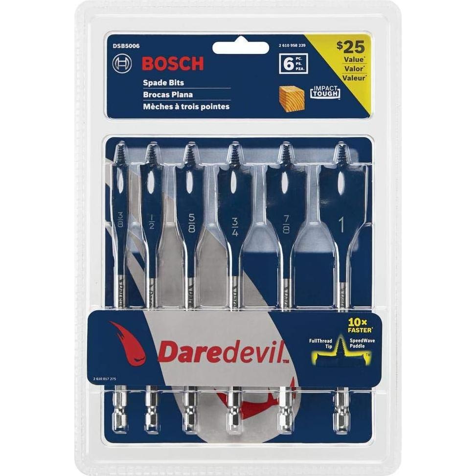 Conjunto de Brocas de Espada Bosch DSB5006 6 Piezas Azul