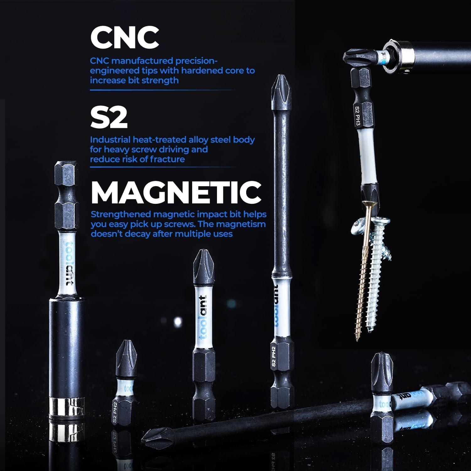 Juego de Puntas Destornillador Phillips #2 Toolant 45pcs