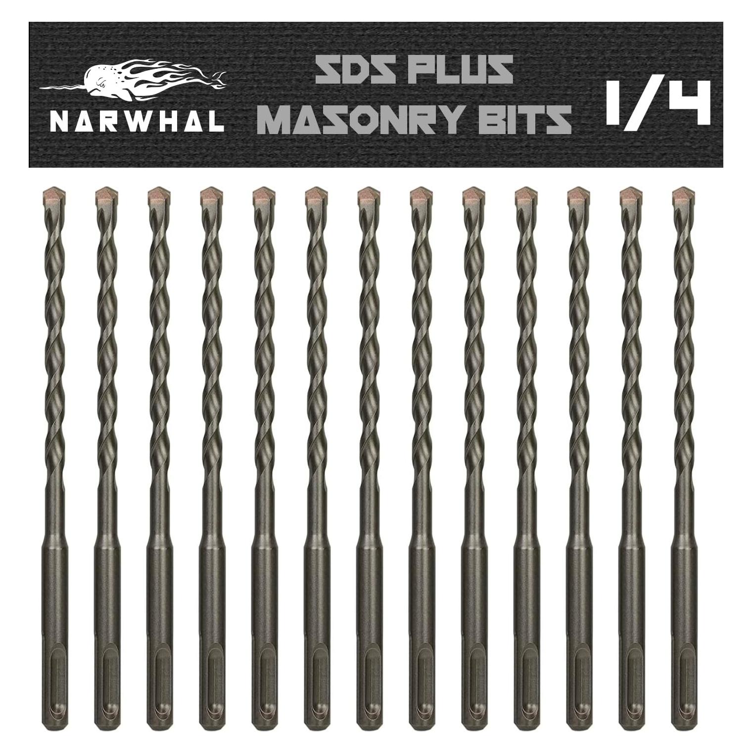 Brocas SDS Plus Narwhal 1/4" x 15,24 cm - Paquete de 13