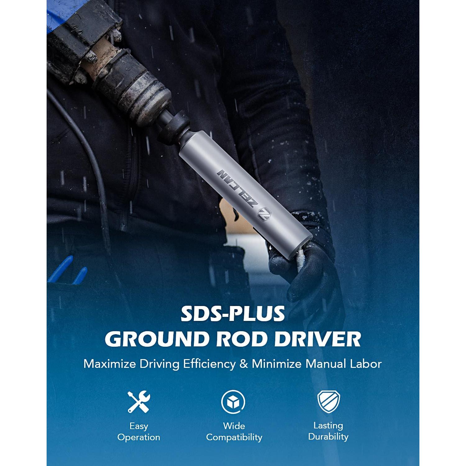 Conductor de Varilla de Tierra SDS Plus Zelcan 20mm 25mm