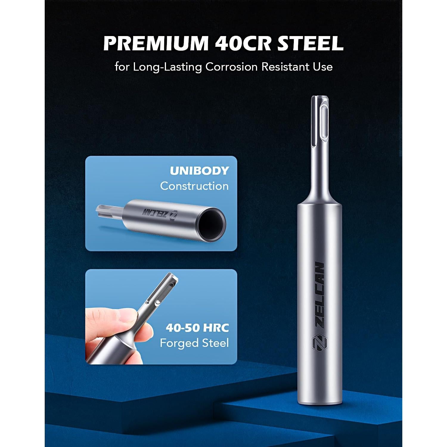 Conductor de Varilla de Tierra SDS Plus Zelcan 20mm 25mm