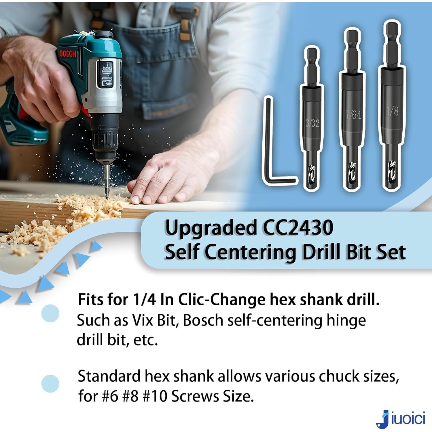 Juego de Brocas Auto-Centrantes Jiuoici CC2430 3 Piezas