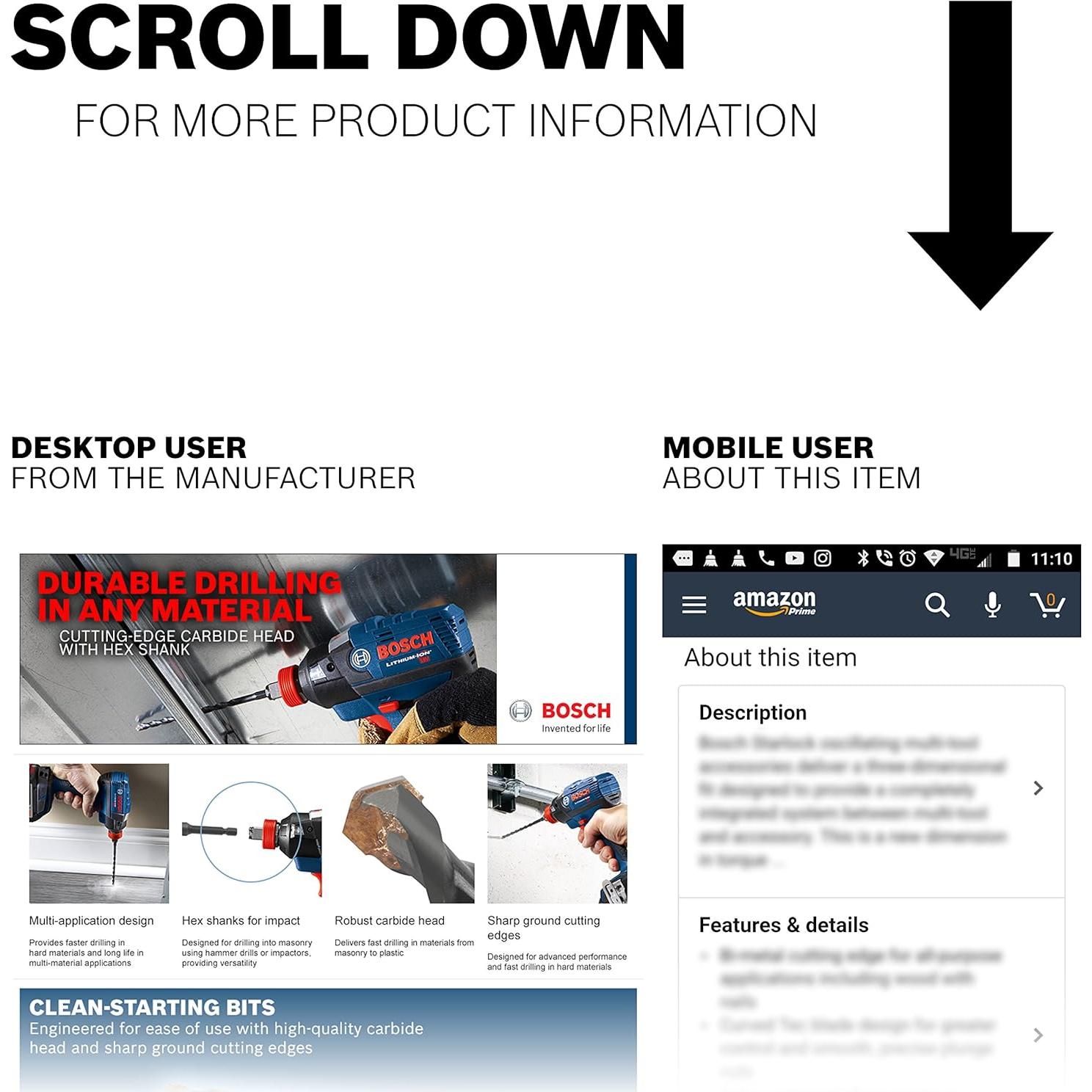 Broca de Impacto Bosch IMC03 0.48 cm Carburo Hexagonal