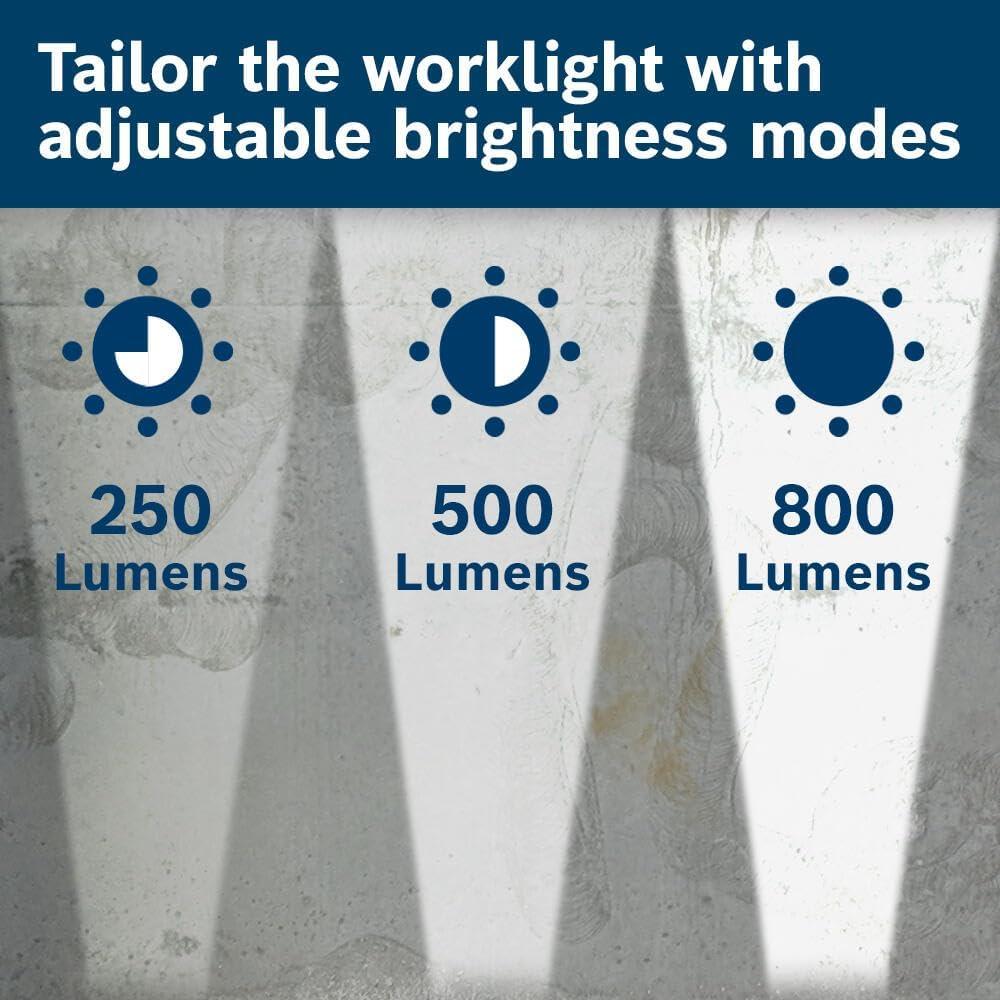 Luz de Trabajo LED BOSCH GLI18V-800N 800 Lúmenes Portátil