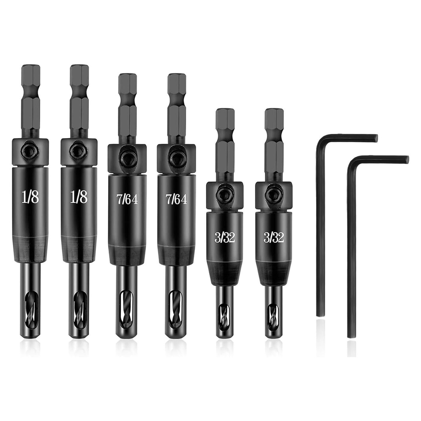 Juego de 6 Brocas de Auto-Centrado Gfdoso CC2430 2,38-3,18 mm