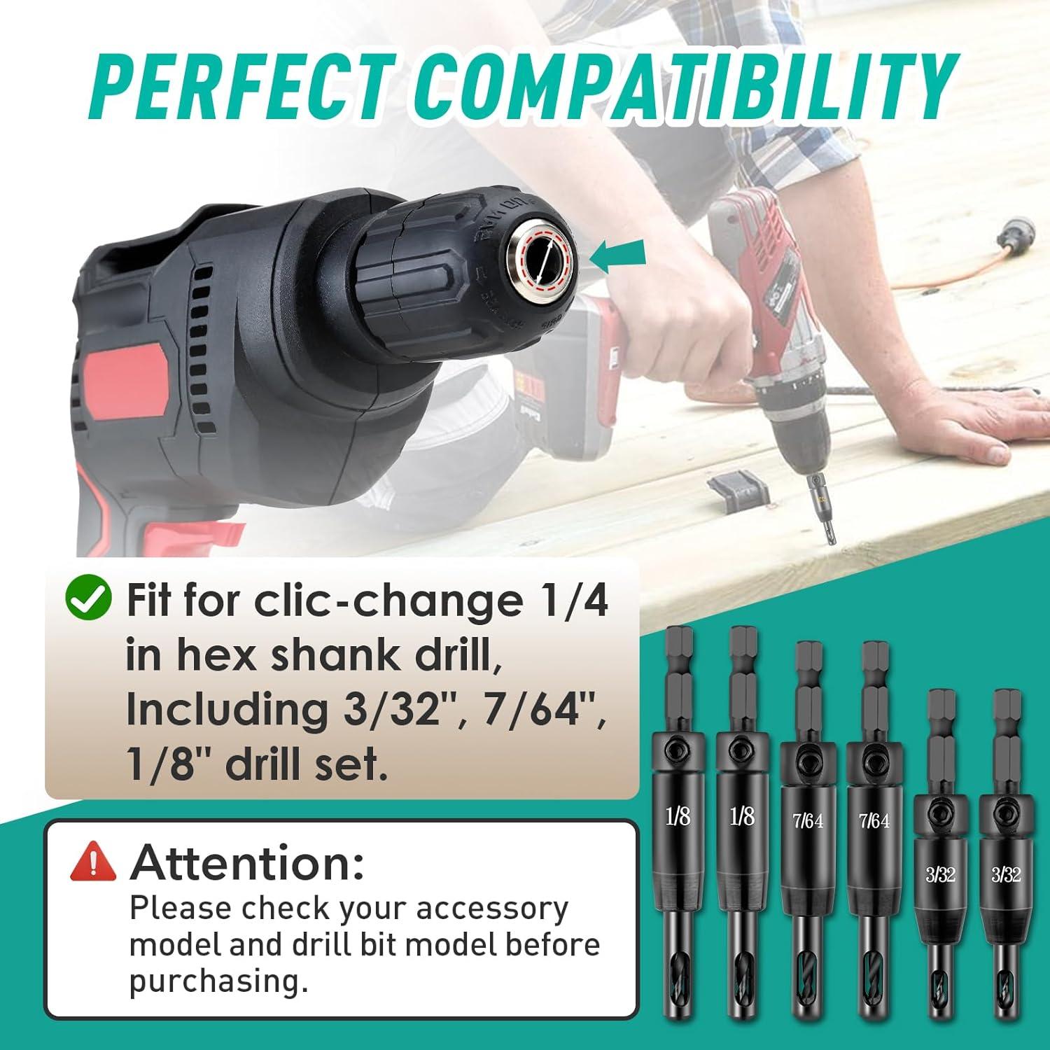 Juego de 6 Brocas de Auto-Centrado Gfdoso CC2430 2,38-3,18 mm