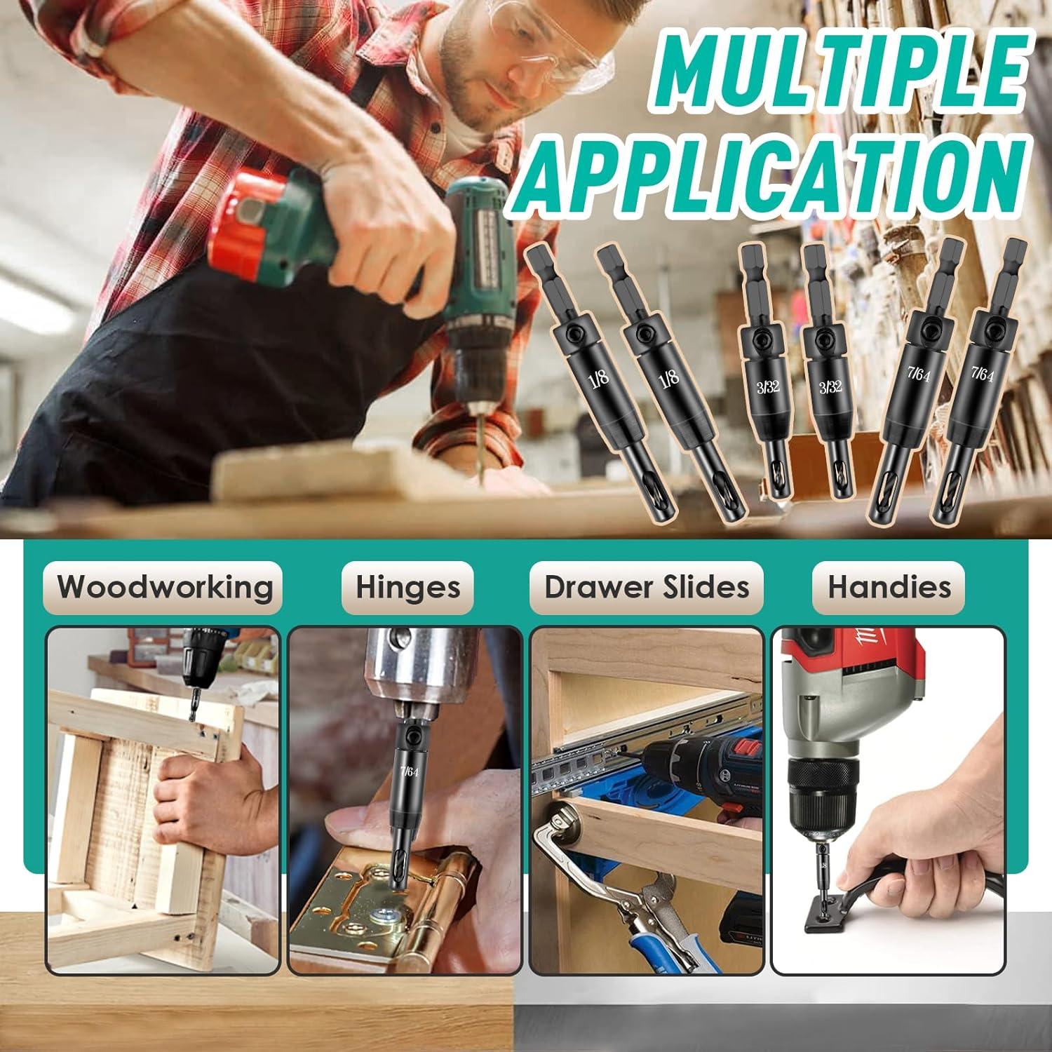 Juego de 6 Brocas de Auto-Centrado Gfdoso CC2430 2,38-3,18 mm