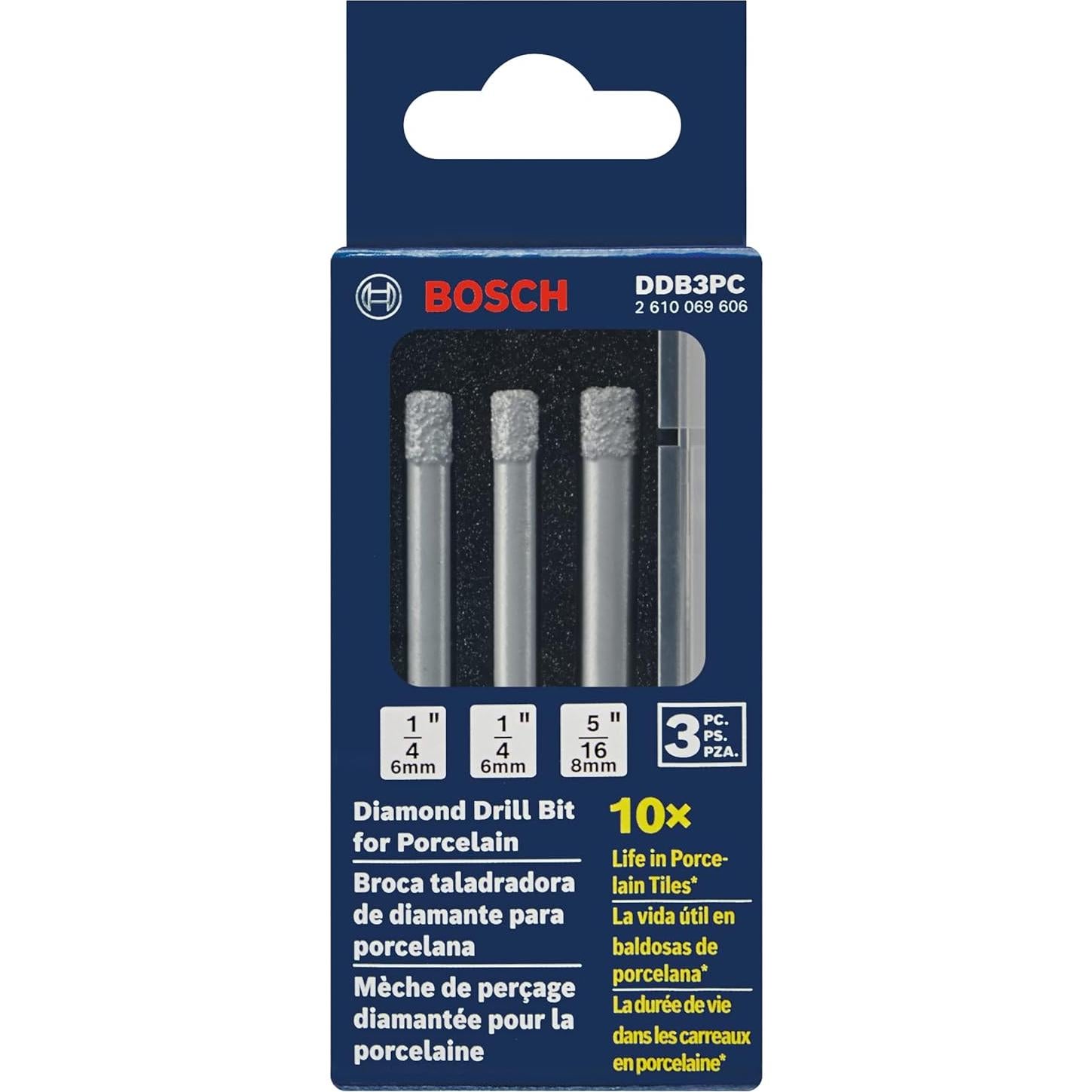 Brocas de Diamante BOSCH DDB3PC 3 Piezas para Porcelana