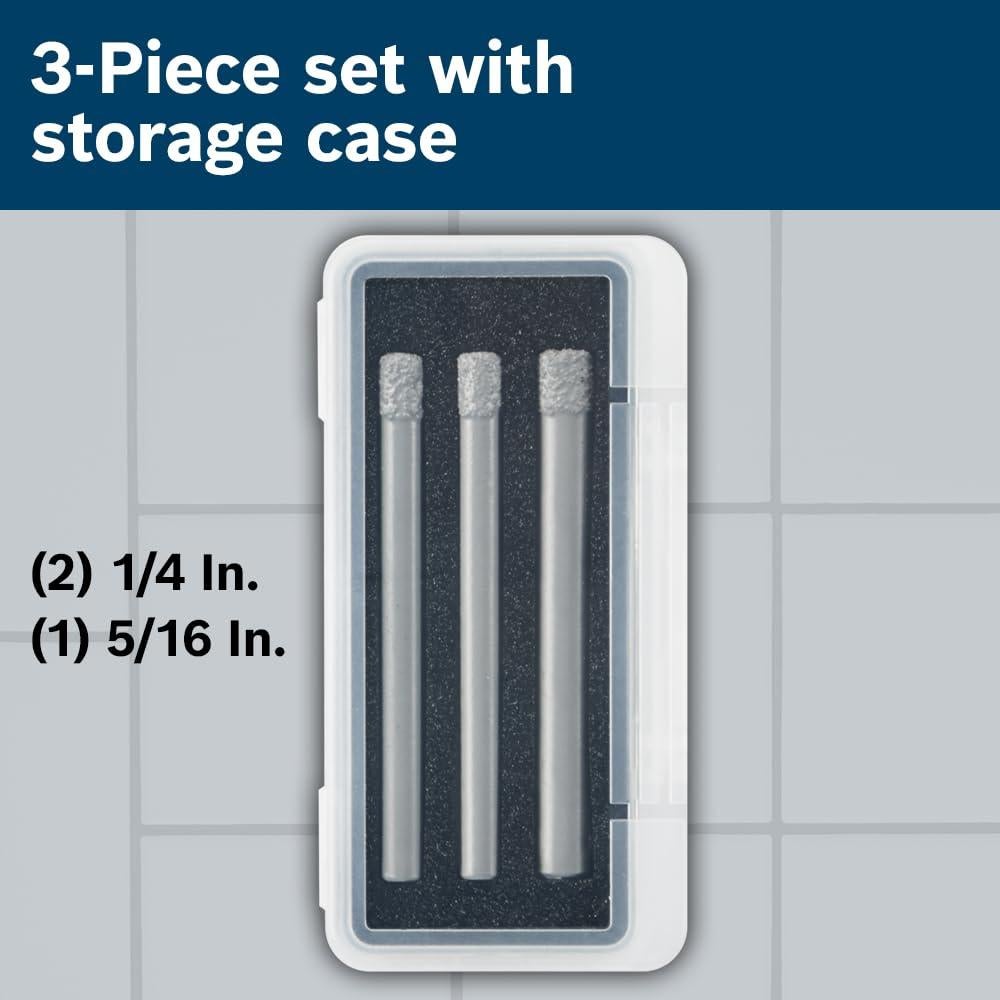 Brocas de Diamante BOSCH DDB3PC 3 Piezas para Porcelana