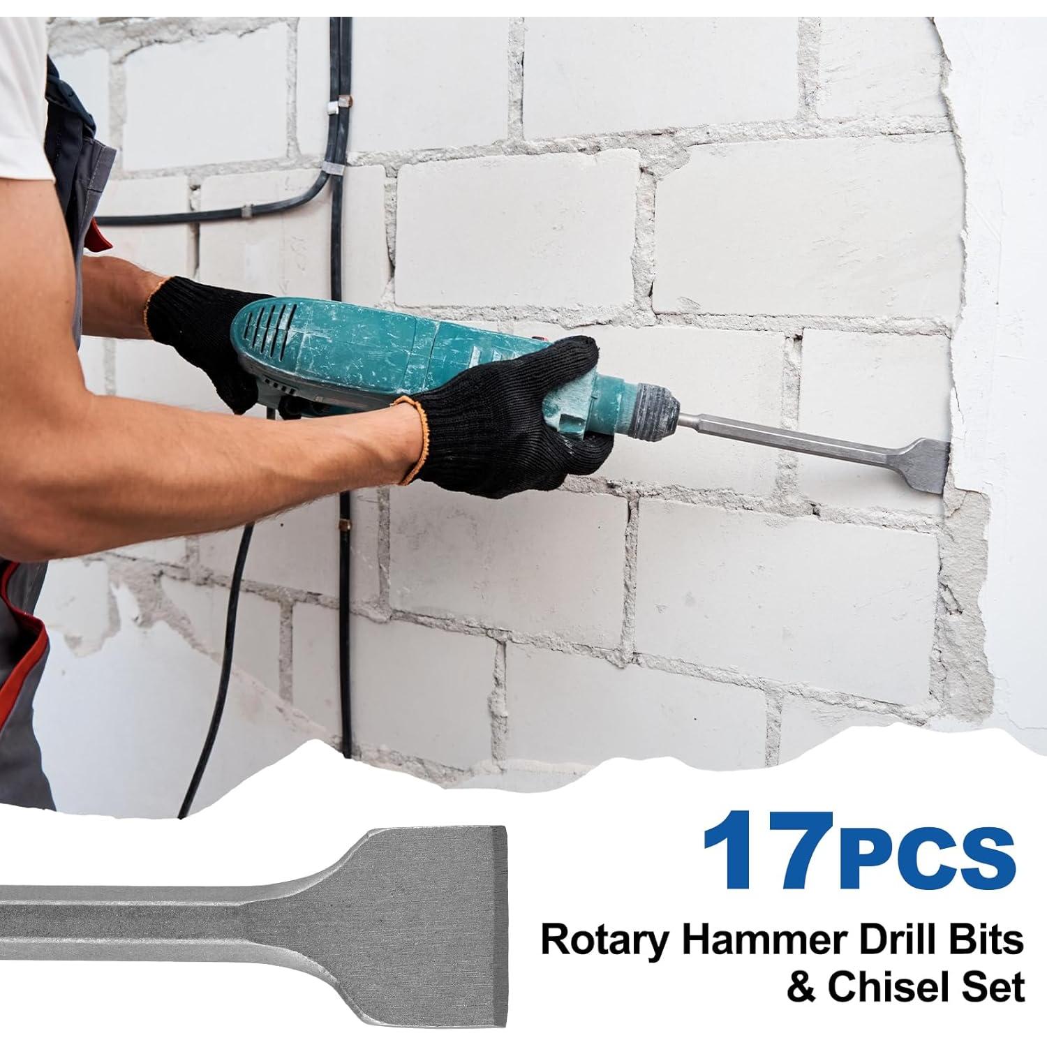 Juego de 17 Piezas Brocas SDS Plus Syizyen para Concreto