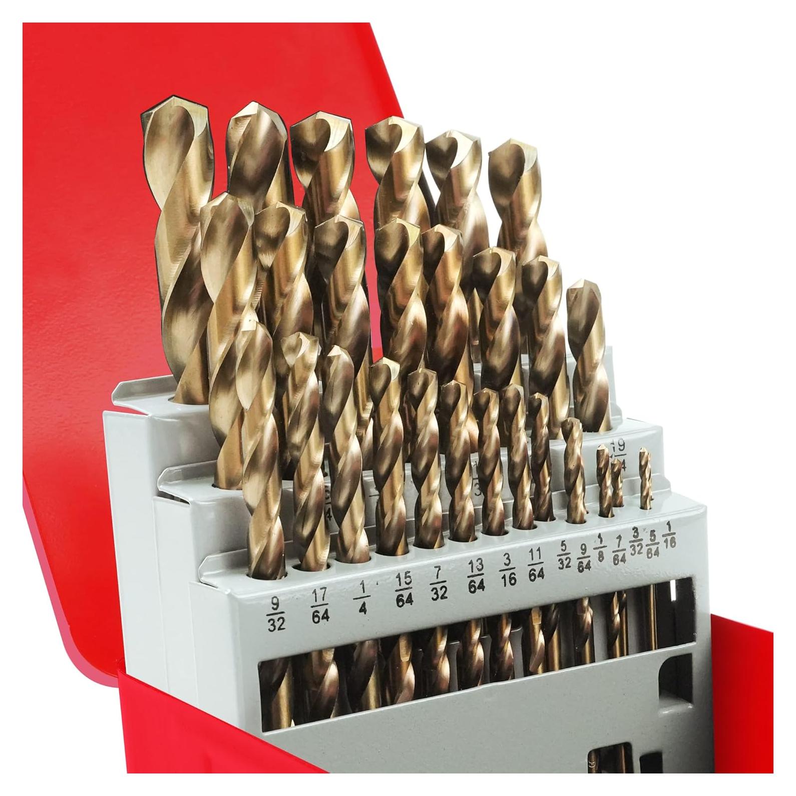 Juego de 29 Brocas de Cobalto AIMLENTOOL HSS M35 1.5-12.7mm