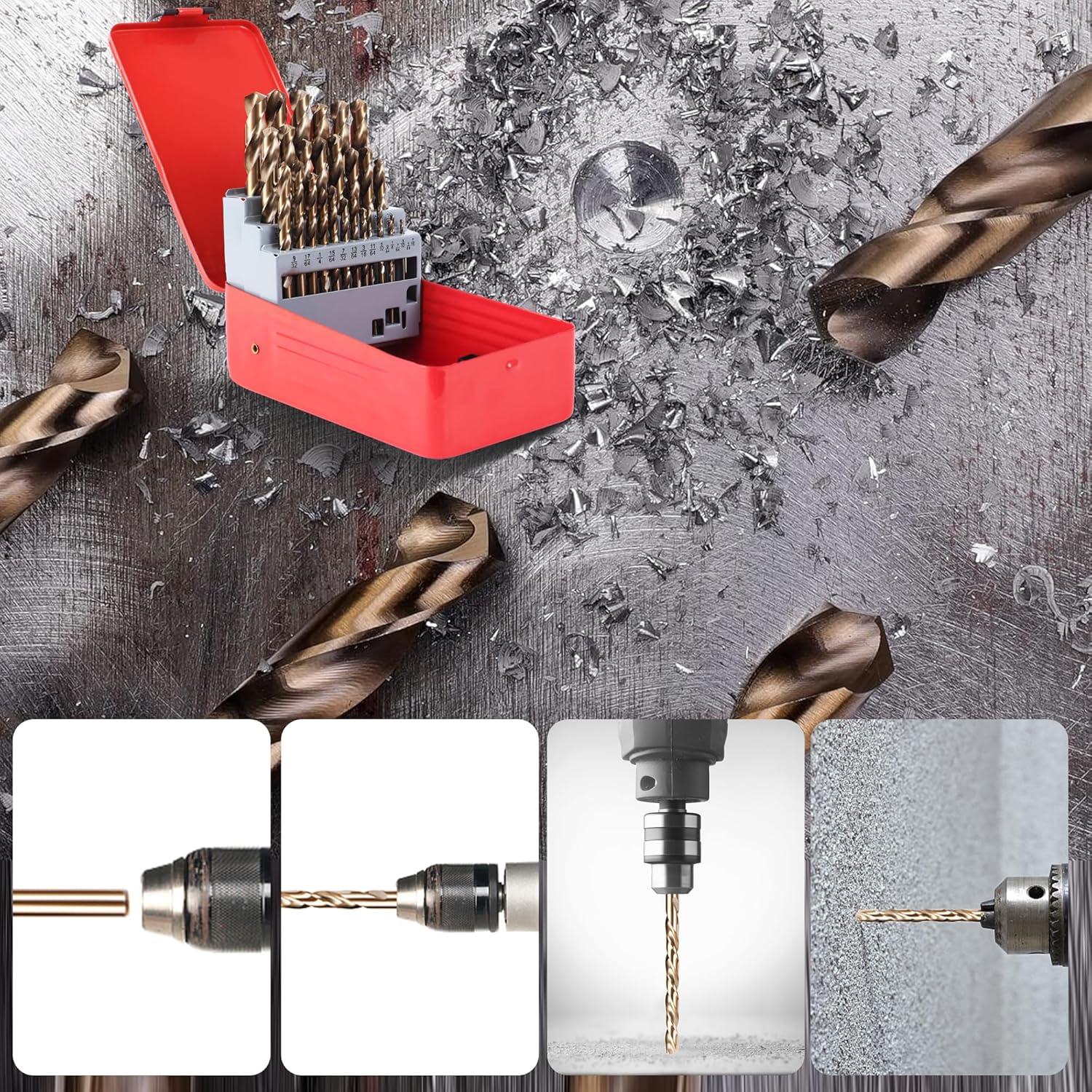 Juego de 29 Brocas de Cobalto AIMLENTOOL HSS M35 1.5-12.7mm