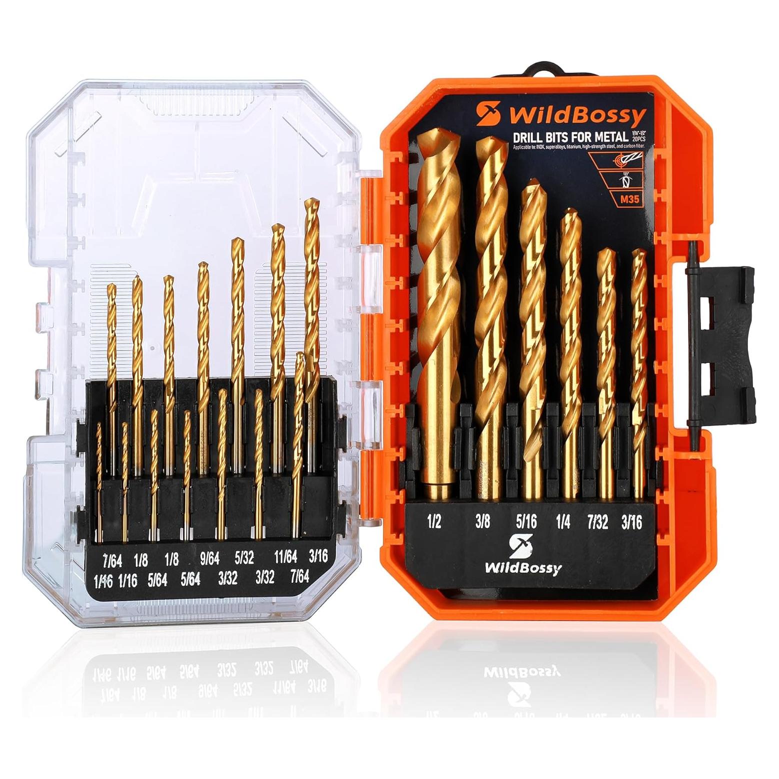 Juego de Brocas de Cobalto M35 20PCS para Metal con Estuche