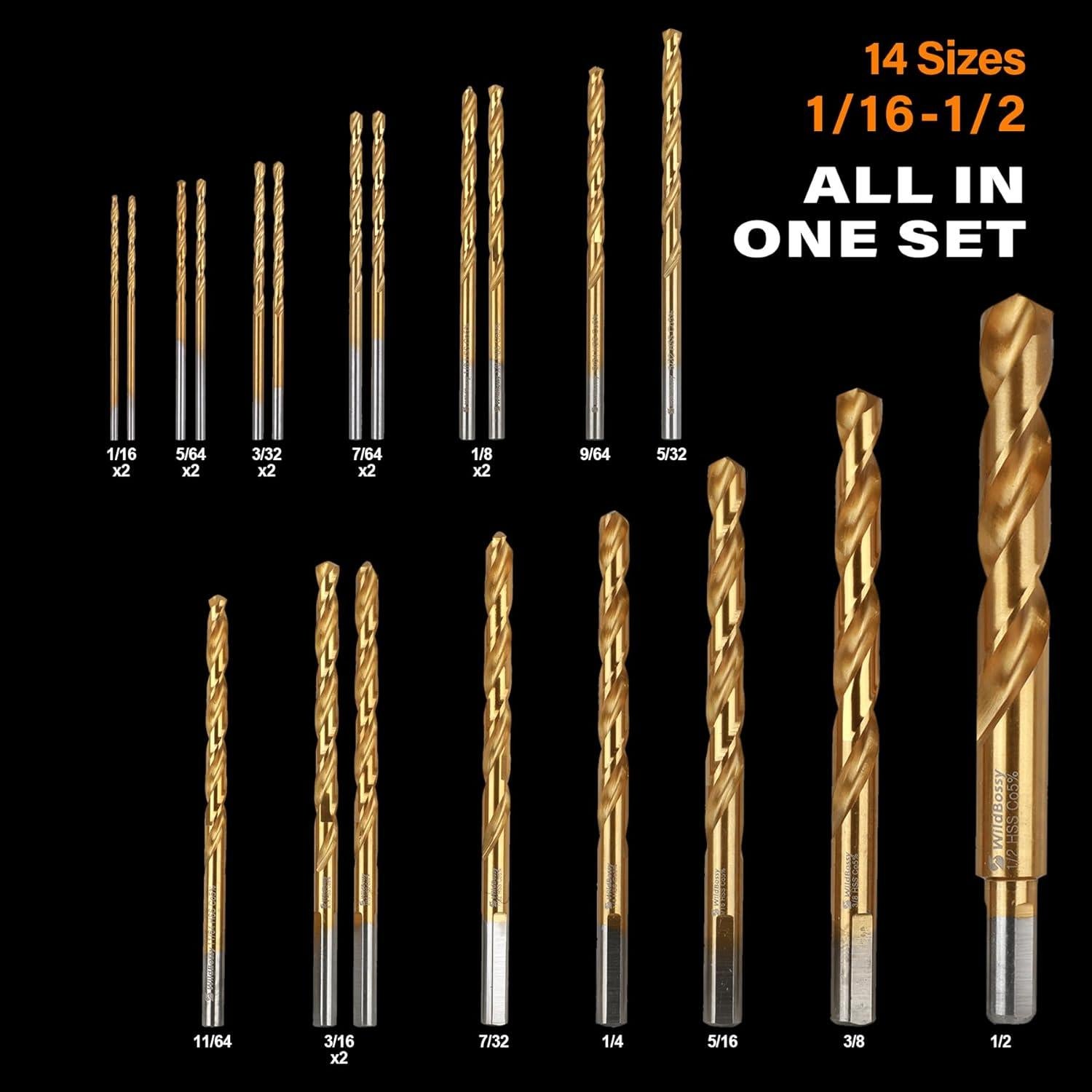 Juego de Brocas de Cobalto M35 20PCS para Metal con Estuche