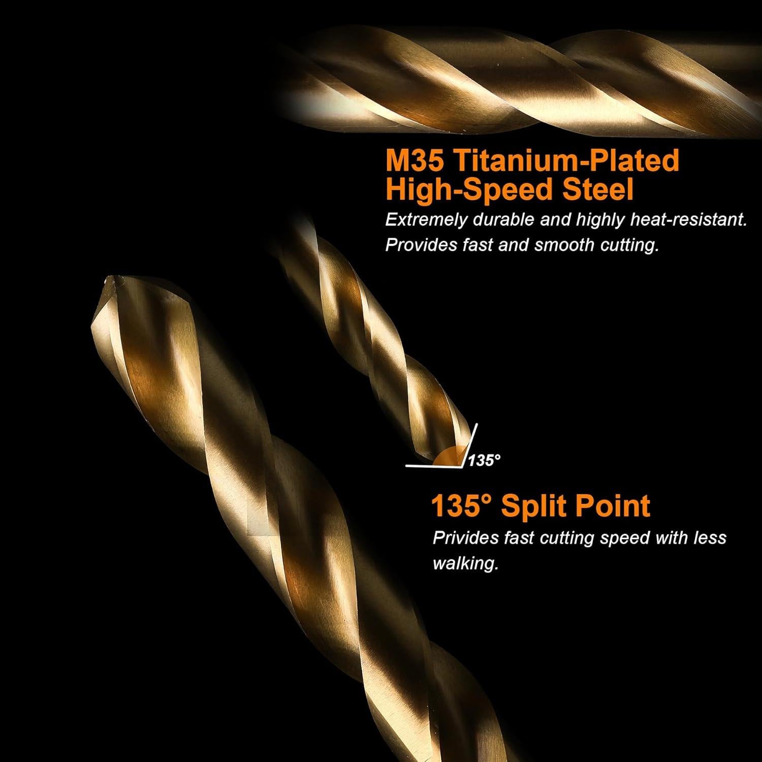 Juego de Brocas de Cobalto M35 20PCS para Metal con Estuche