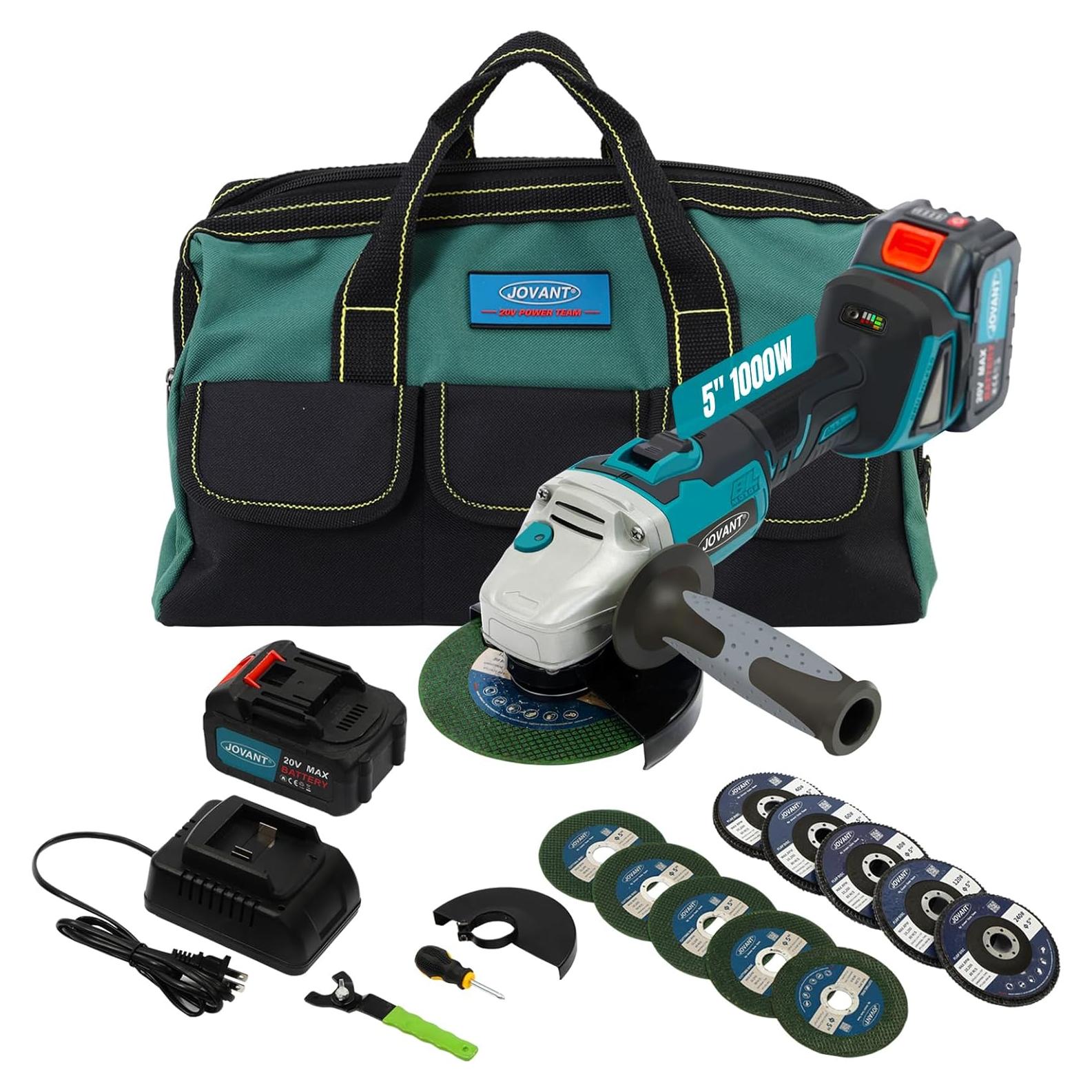 Amoladora Angular Inalámbrica JOVANT 4.5" 9000RPM 2 Baterías