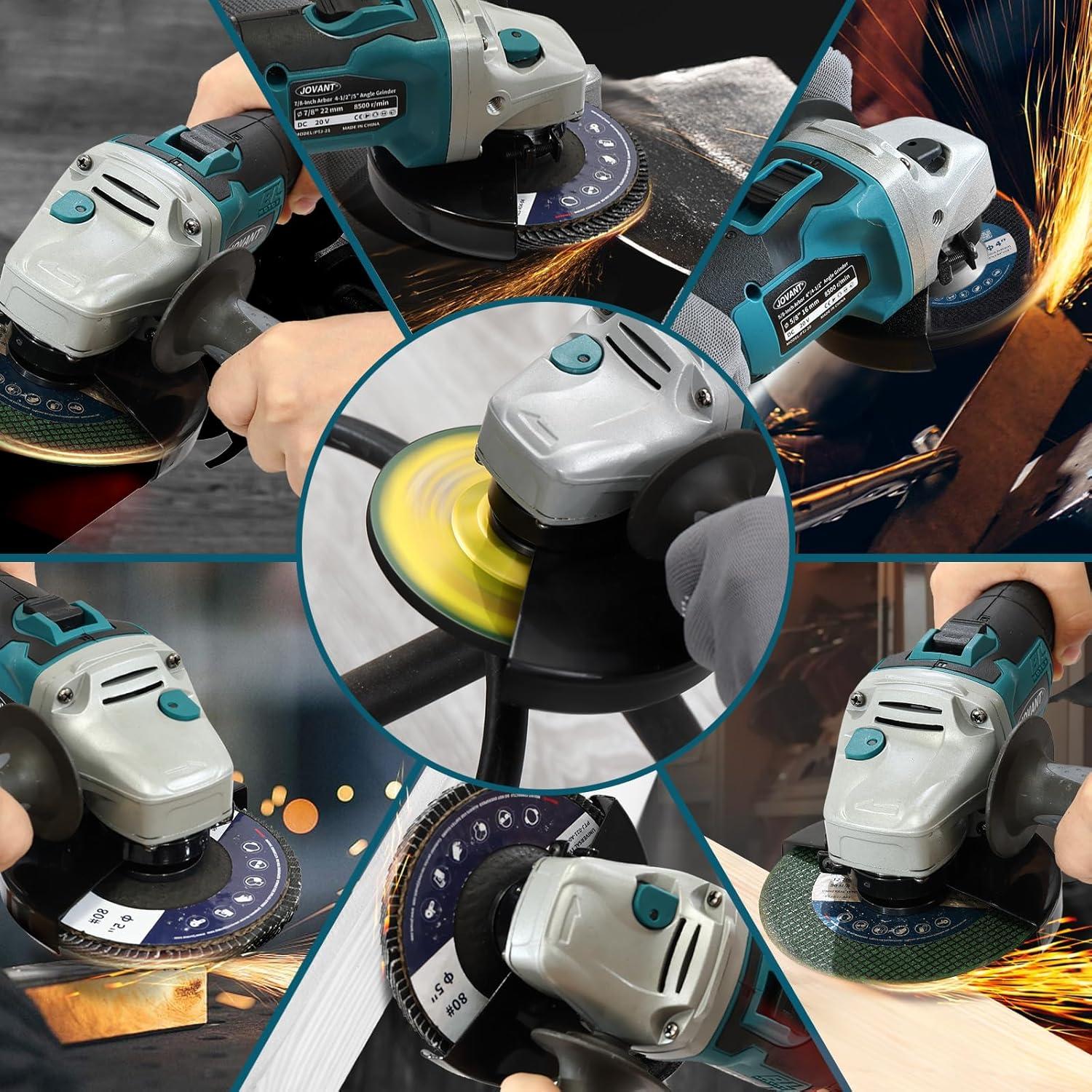 Amoladora Angular Inalámbrica JOVANT 4.5" 9000RPM 2 Baterías