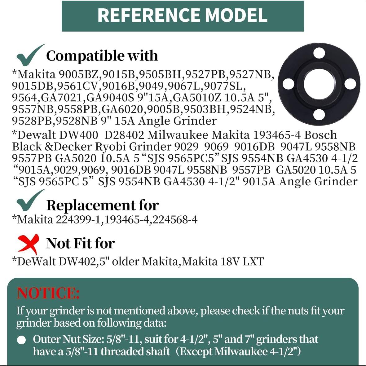 Juego de Tuercas y Llave Ajustable para Amoladora Relioky