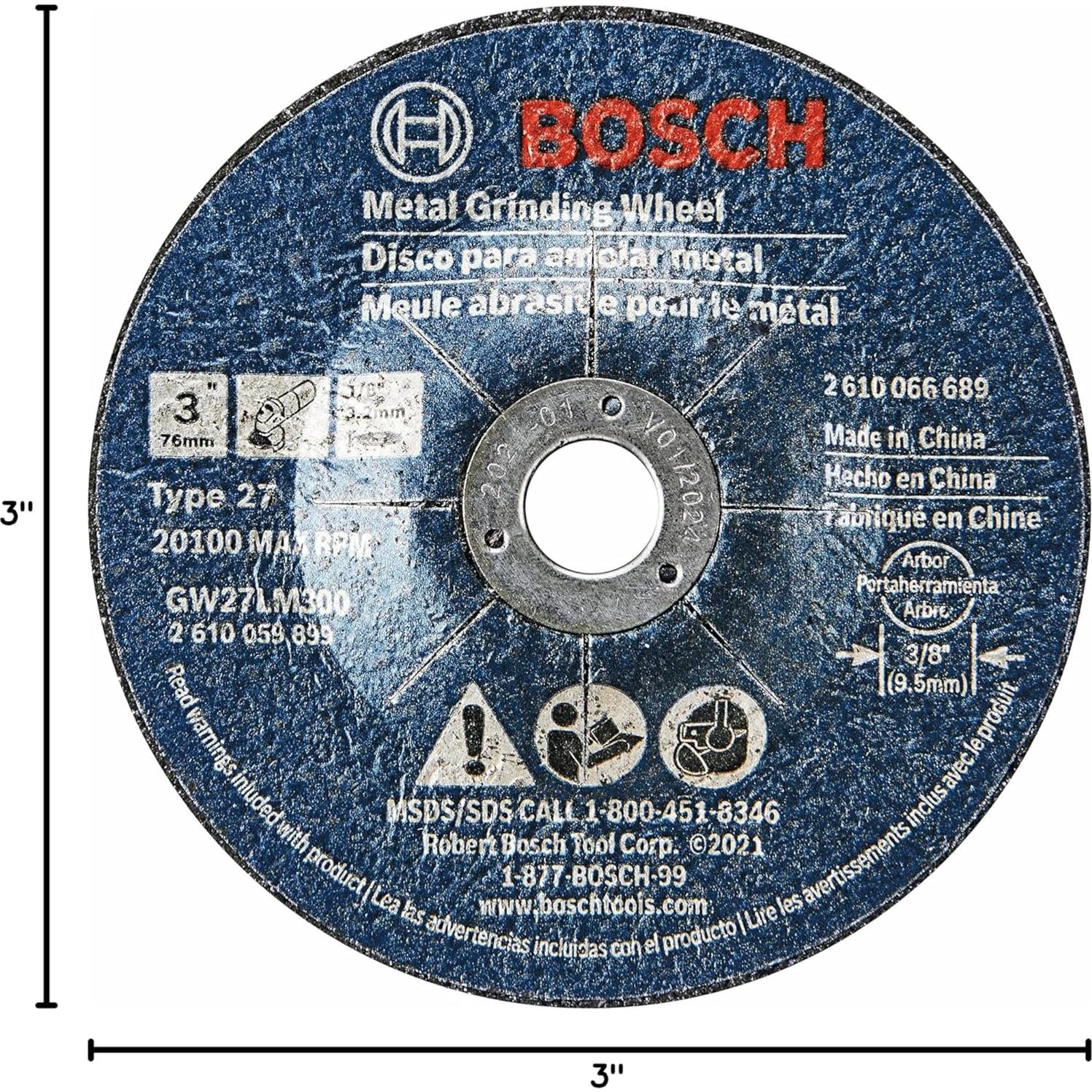 Rueda Abrasiva Bosch GW27LM300 3" x 1/8" 30 Grano Metal