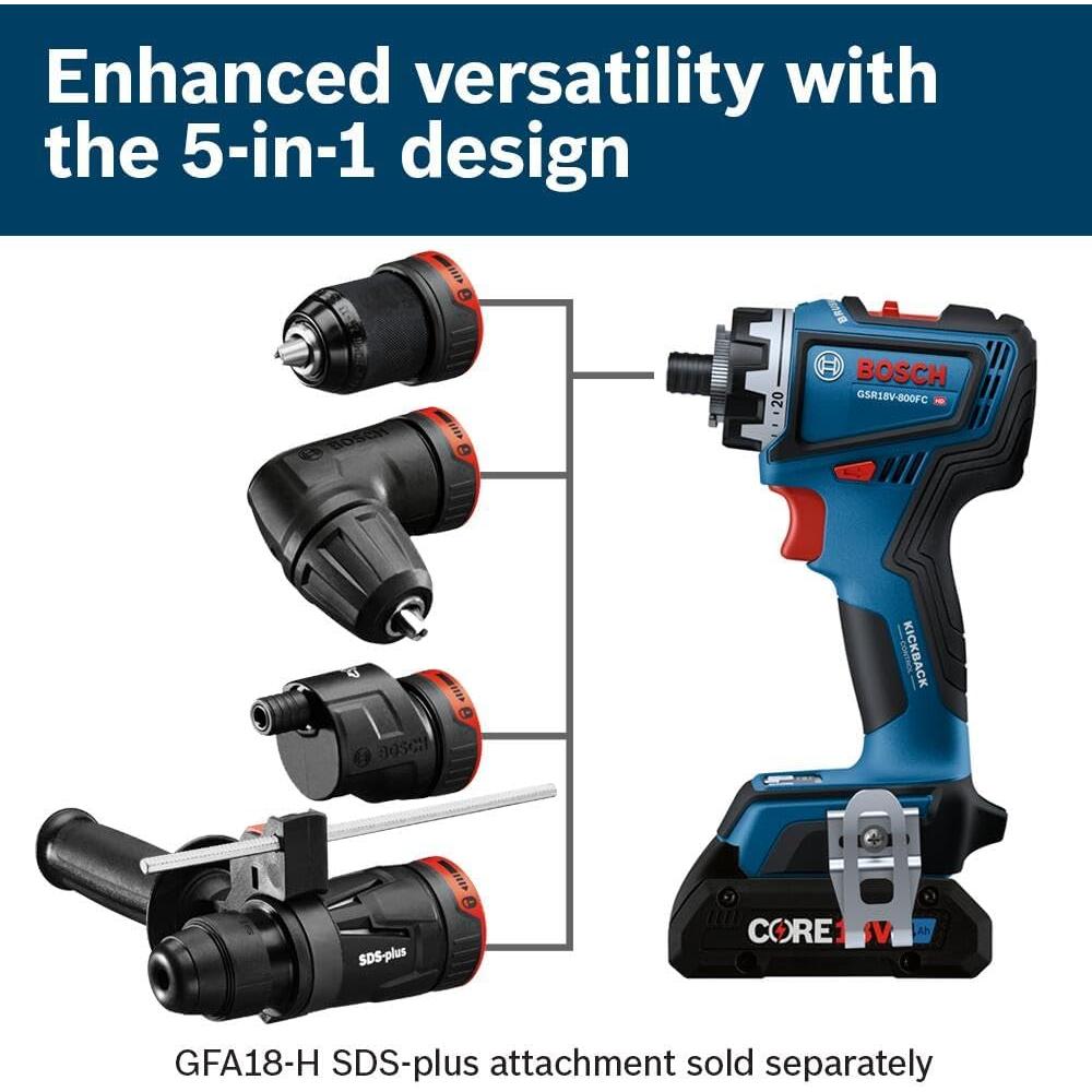 Taladro Atornillador Bosch GSR18V-800FCB24 18V Flexiclick 5-en-1