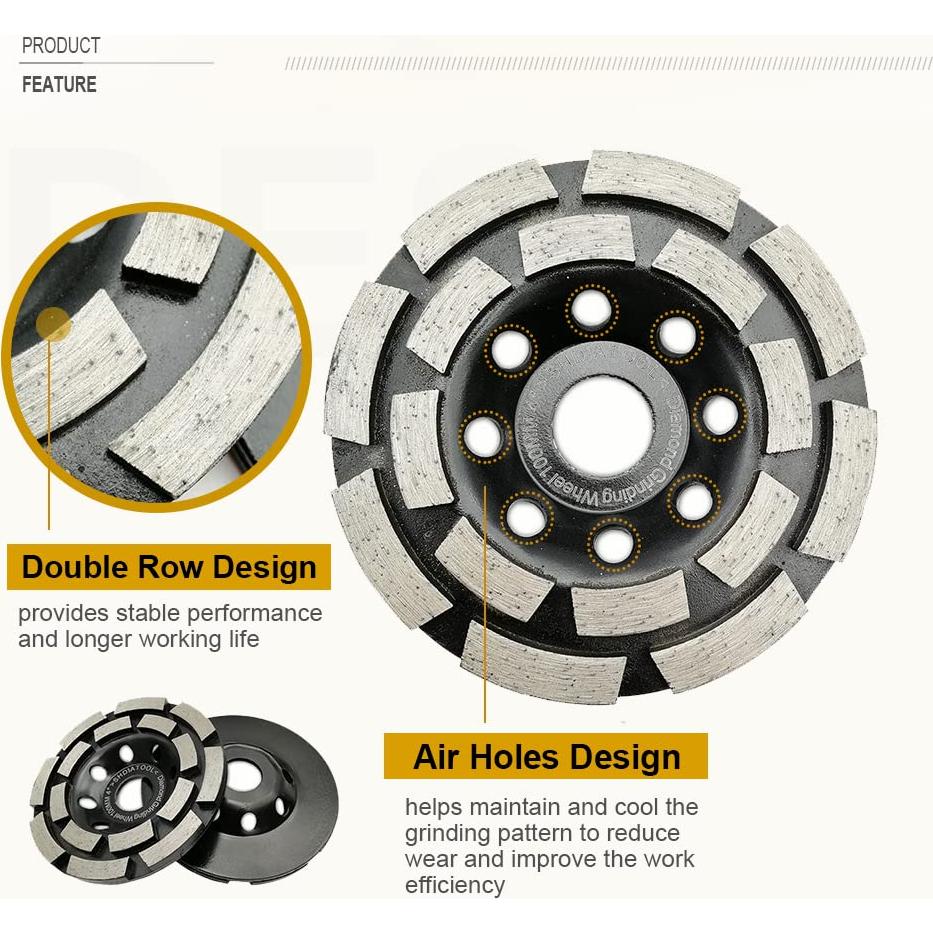 Disco de Molienda Diamante SHDIATOOL 125mm Doble Fila