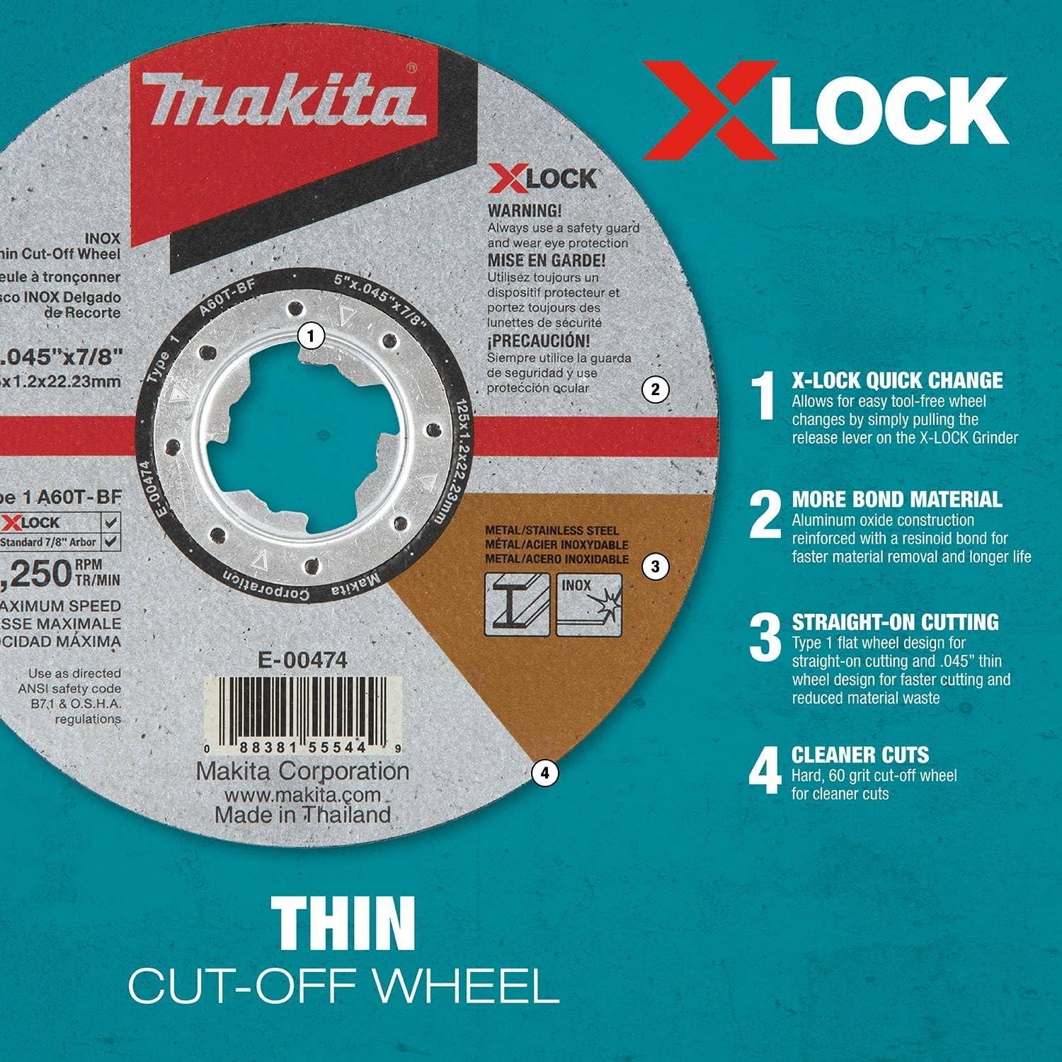 Rueda de Corte Makita E-00446 115mm 60 Grano X-LOCK