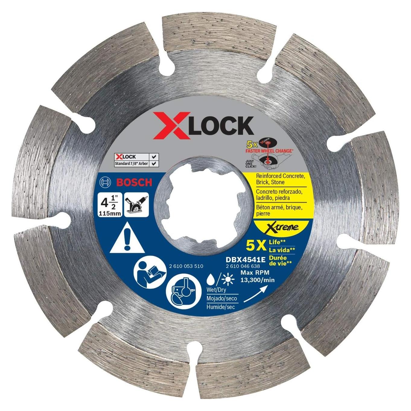 Hoja de Diamante BOSCH DBX4541E 11.43 cm Segmentada X-LOCK