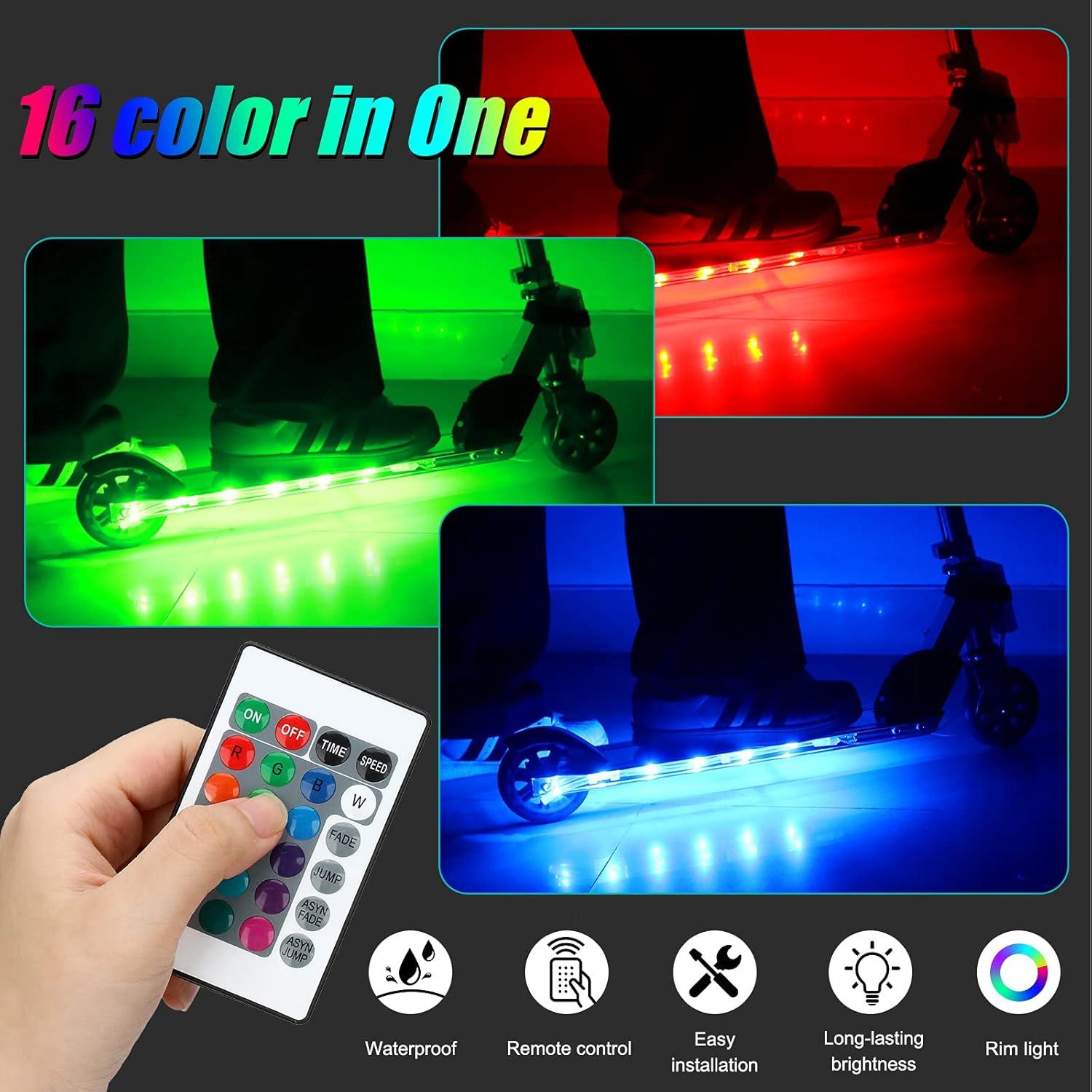 Luces LED para Scooter Waybelive, Control Remoto, 16 Colores