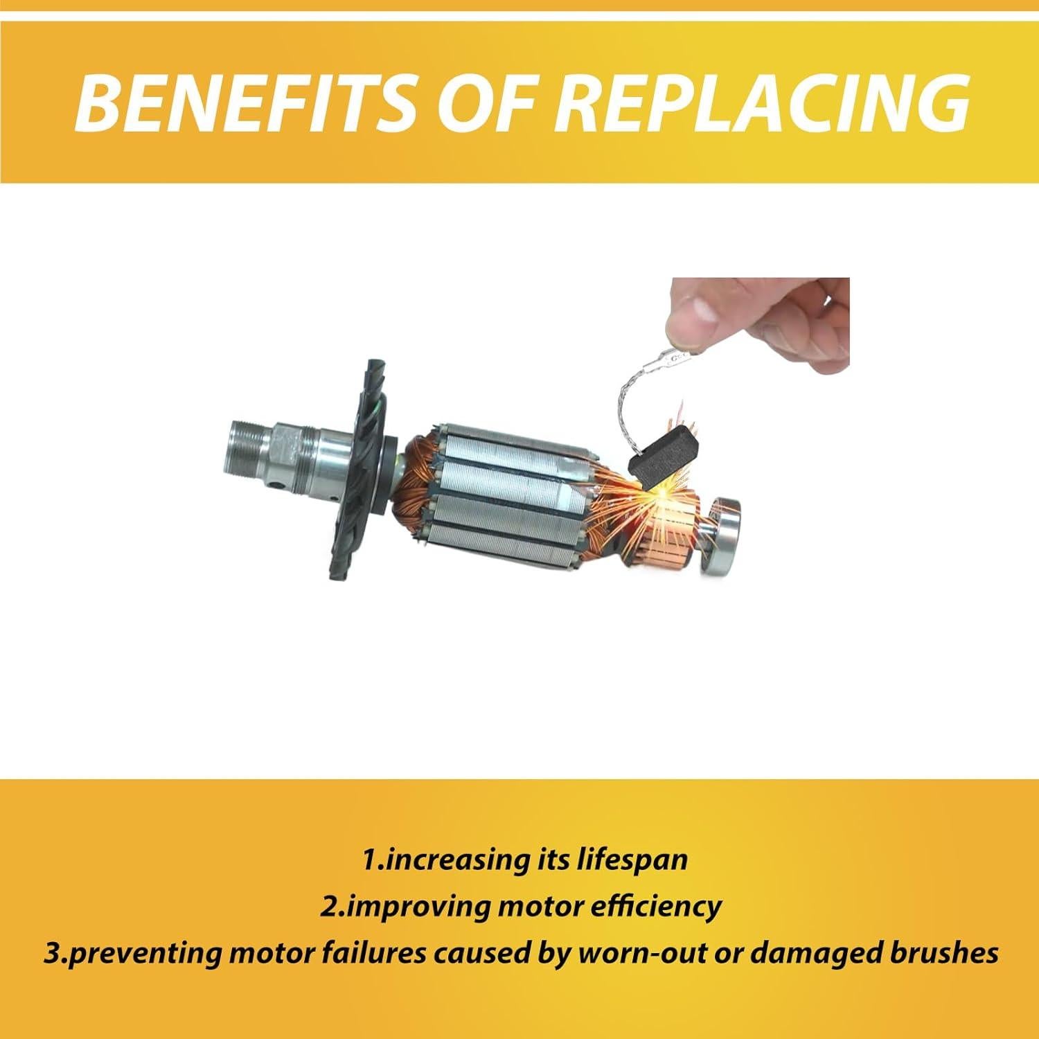 10 Cepillos de Carbón JUXIANG para Amoladora Bosch GWS 7-115