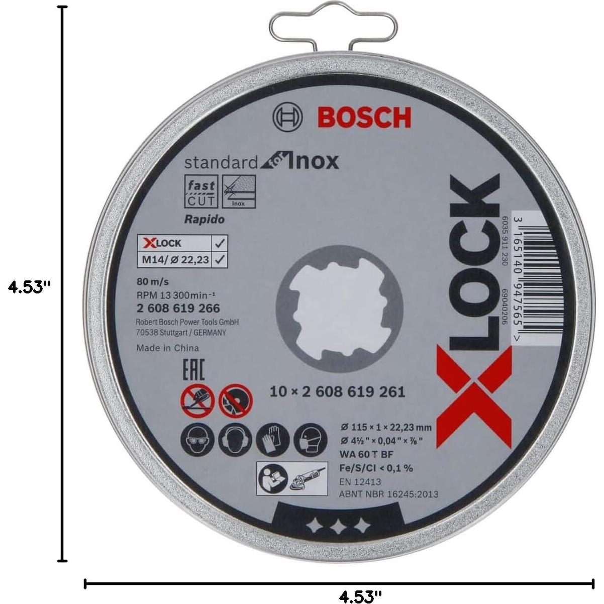 Discos de Corte Estándar Bosch 115 mm - Paquete de 10