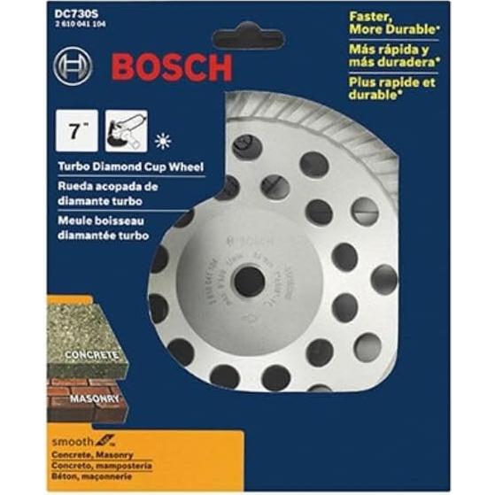 Rueda de Copa de Diamante Turbo Bosch DC730S 7" para Concreto