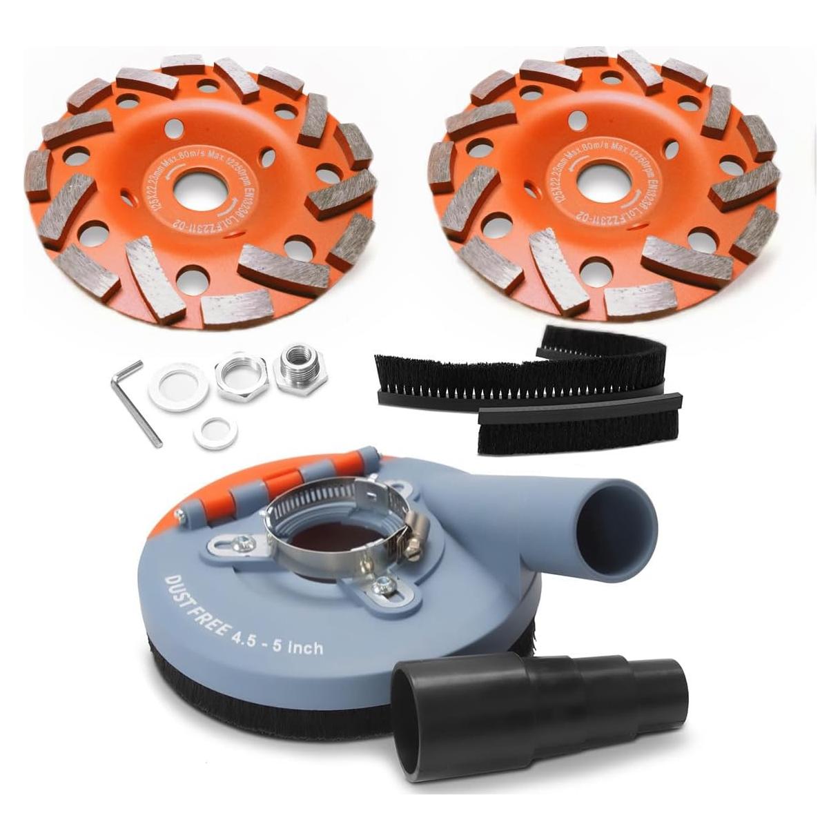 Cubierta de Polvo Wohenhao + 2 Ruedas Diamante 5" + Cepillo