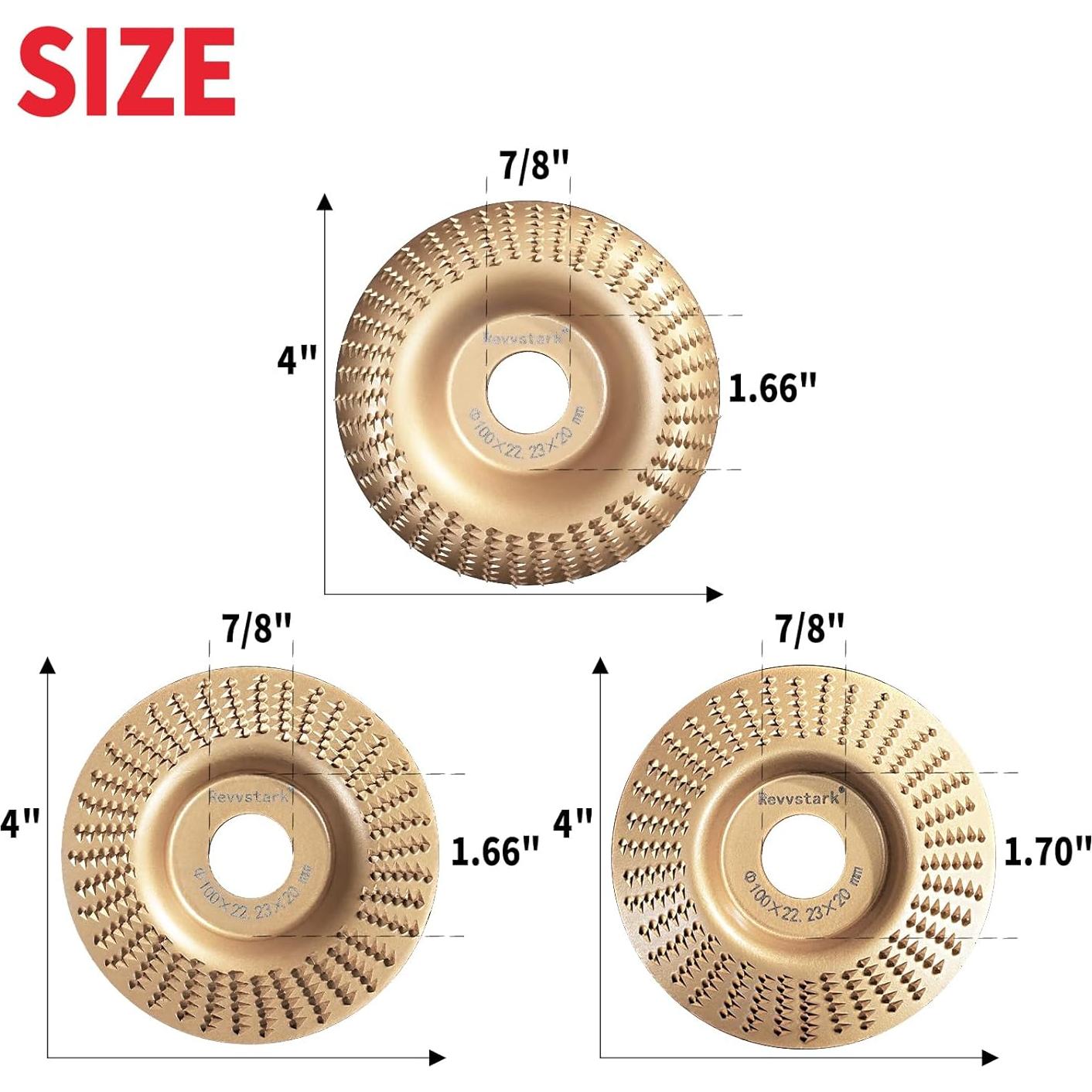 Paquete de 3 discos de tallado Revvstark 10 cm para amoladora
