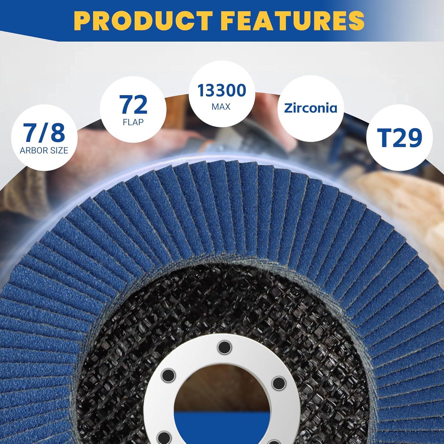 Disco de Aleta ROMON 115 mm 60 Granos para Amoladora Angular