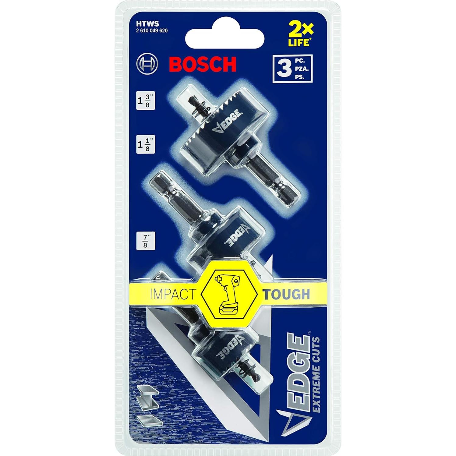 Juego de Sierras de Pared Delgada Bosch HTWS 3 Piezas Azul