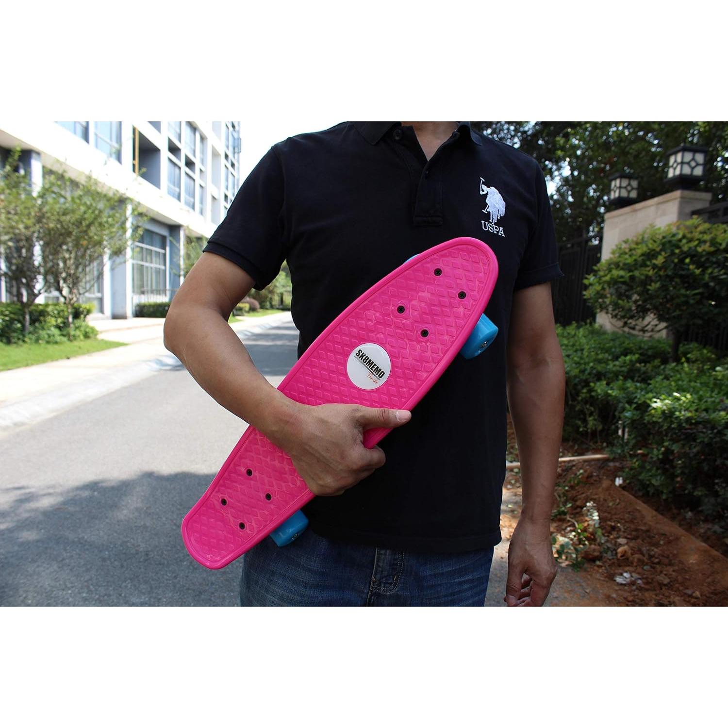 Patineta SK8MEMO Fucsia 22x6 cm para Niños Principiantes