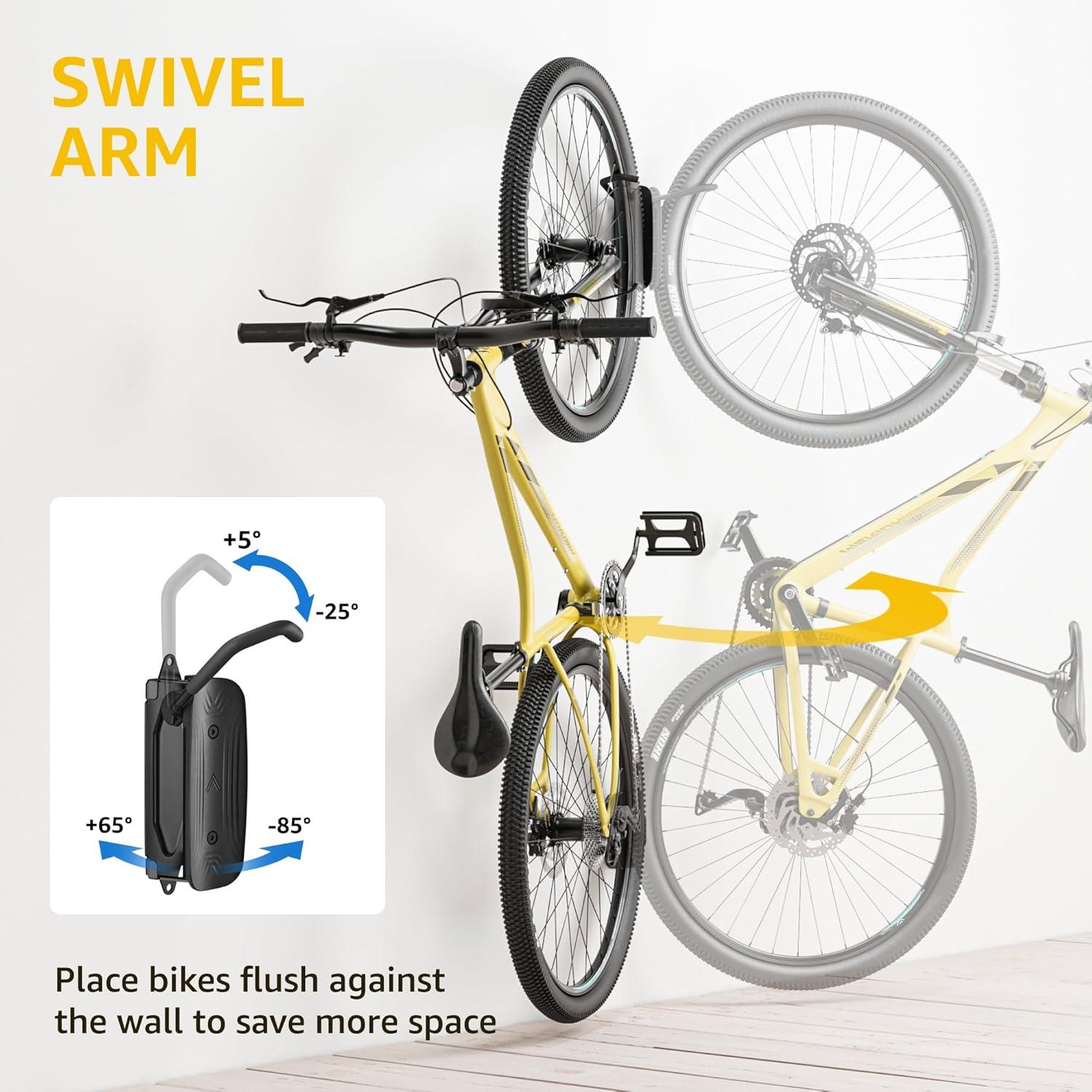 Soporte de Pared para Bicicleta monTEK Giratorio 4 Piezas